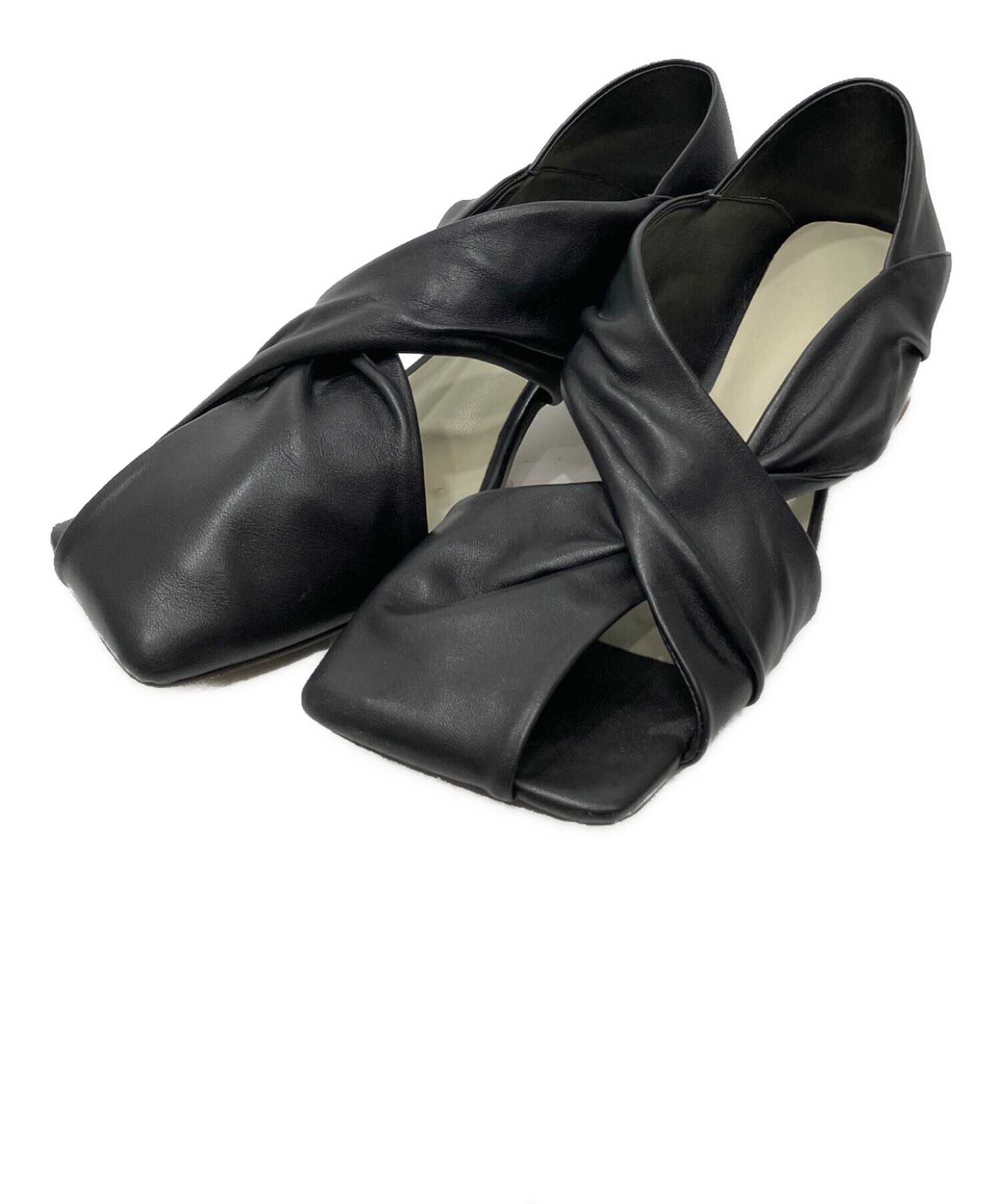 靴 ALM. HEIDI LEATHER PUMPS BLACK 38 中古・古着通販】ALM. (アルム) HEIDI LEATHER PUMPS ブラック サイズ