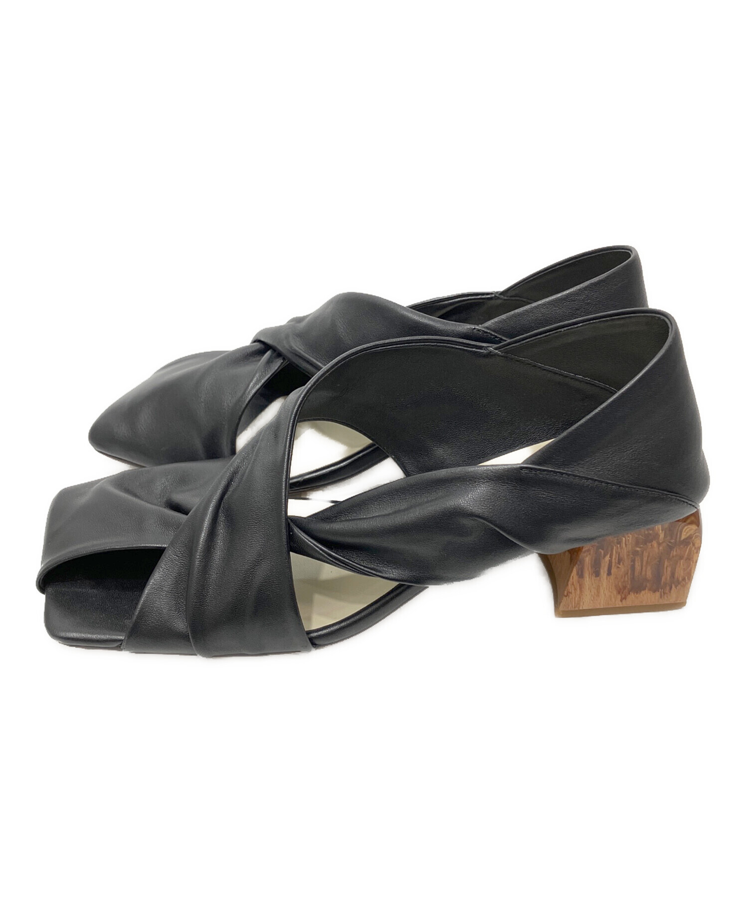 靴 ALM. HEIDI LEATHER PUMPS BLACK 38 HEIDI LEATHER PUMPS （Black
