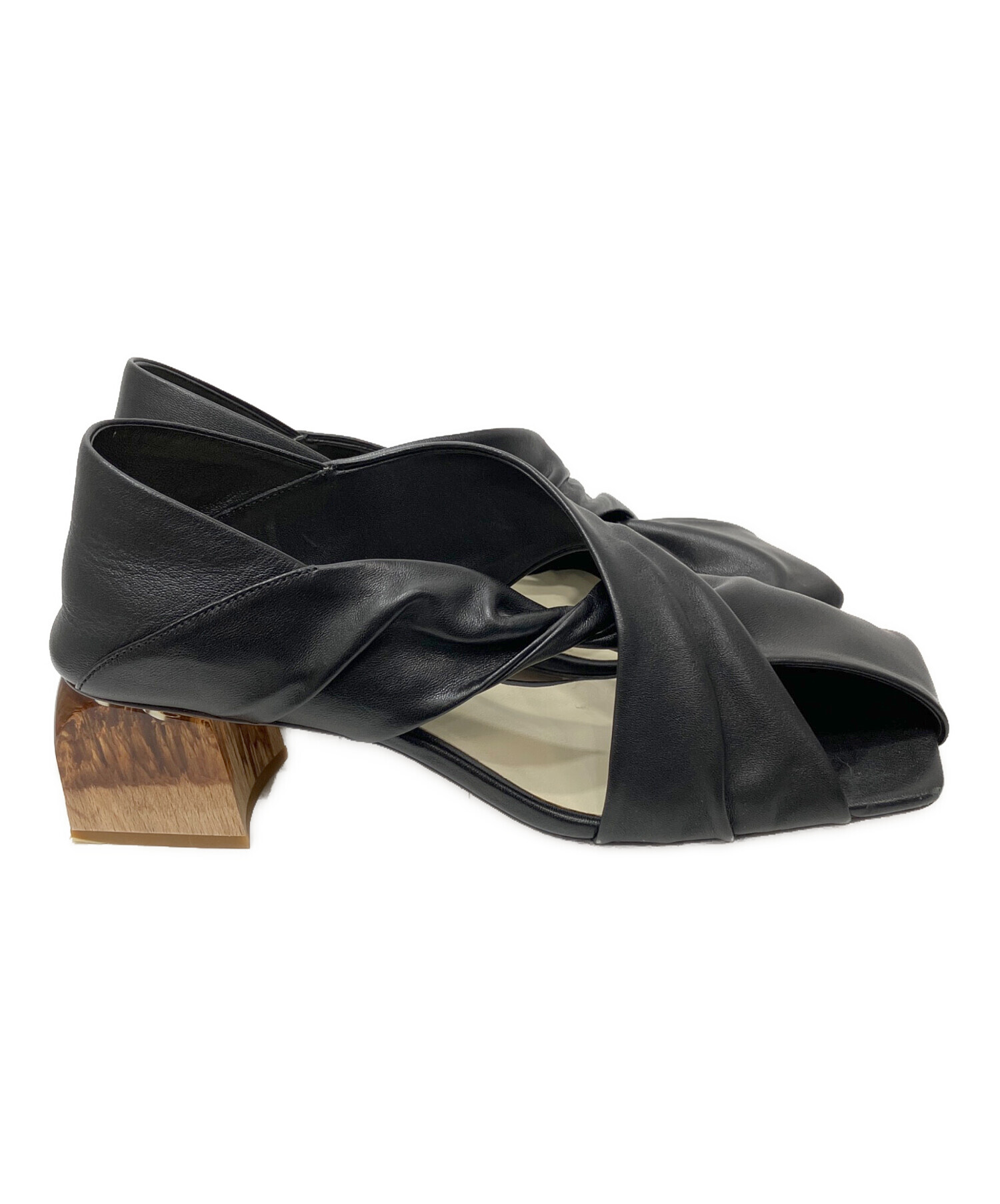 靴 ALM. HEIDI LEATHER PUMPS BLACK 38 中古・古着通販】ALM. (アルム) HEIDI LEATHER PUMPS ブラック サイズ