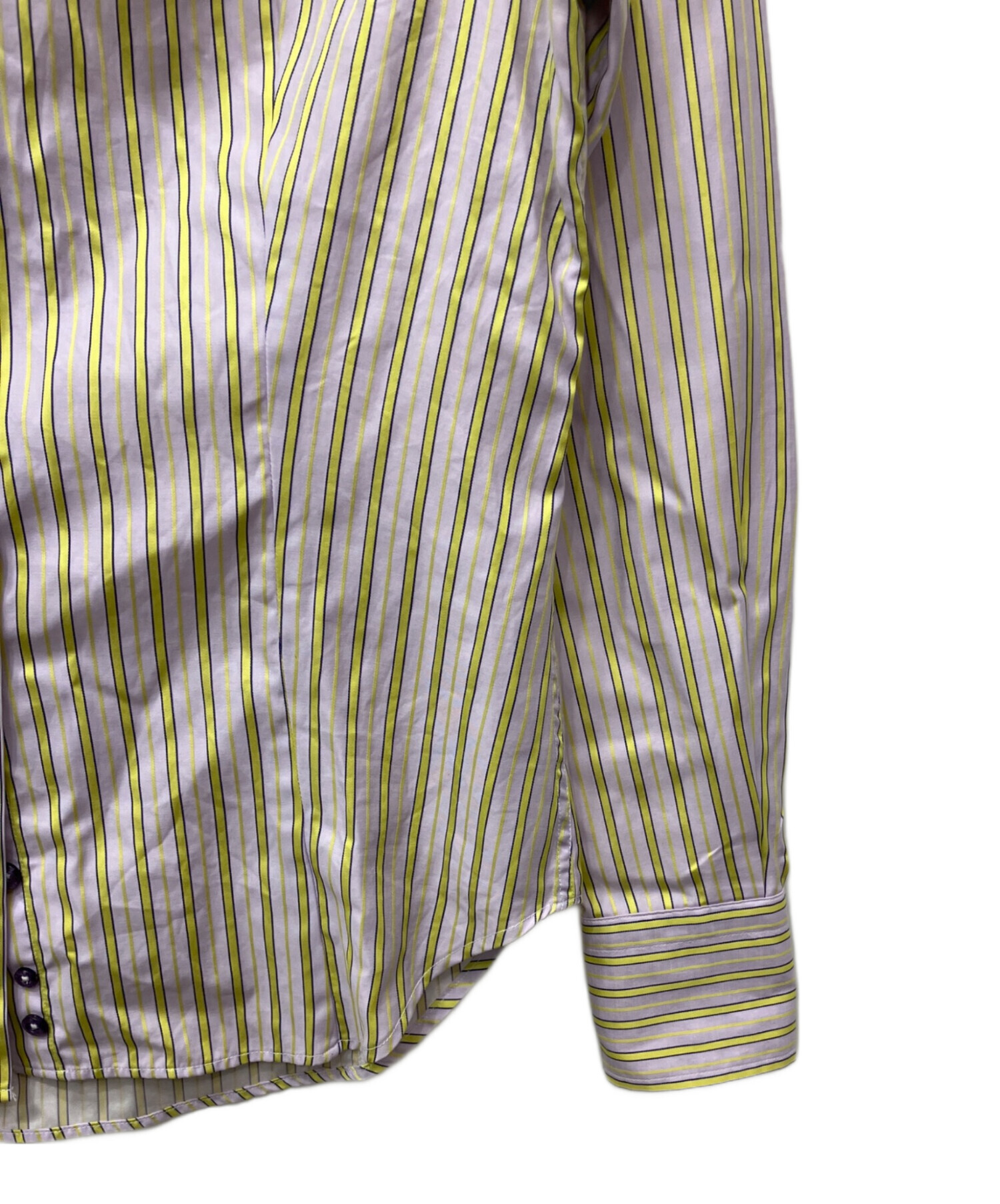 中古・古着通販】ETRO (エトロ) ストライプシャツ パープル×イエロー