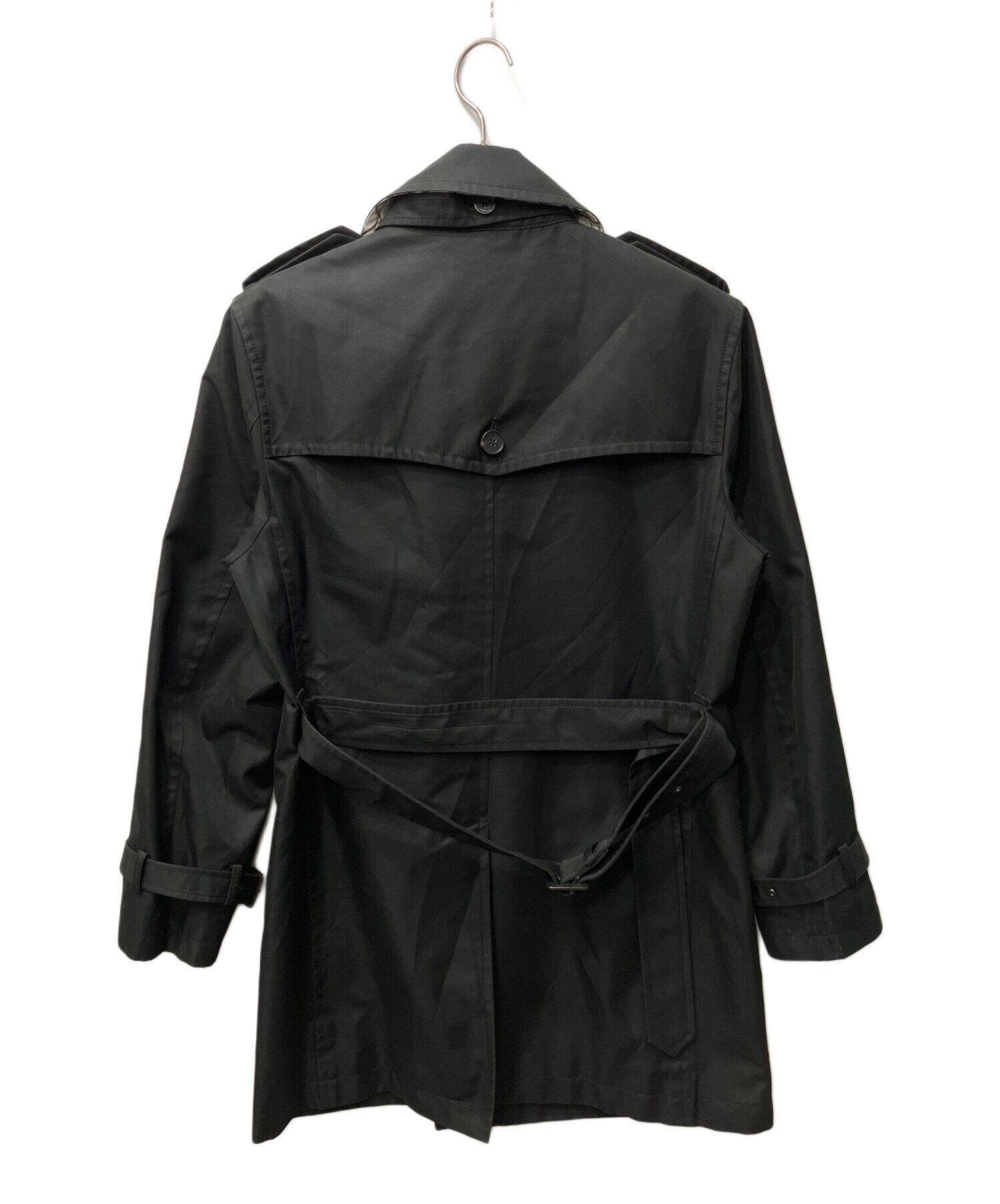 美品 サイズL バーバリーブラックレーベル　トレンチコート デニム ノバチェック 中古・古着通販】BURBERRY BLACK LABEL (バーバリーブラックレーベル