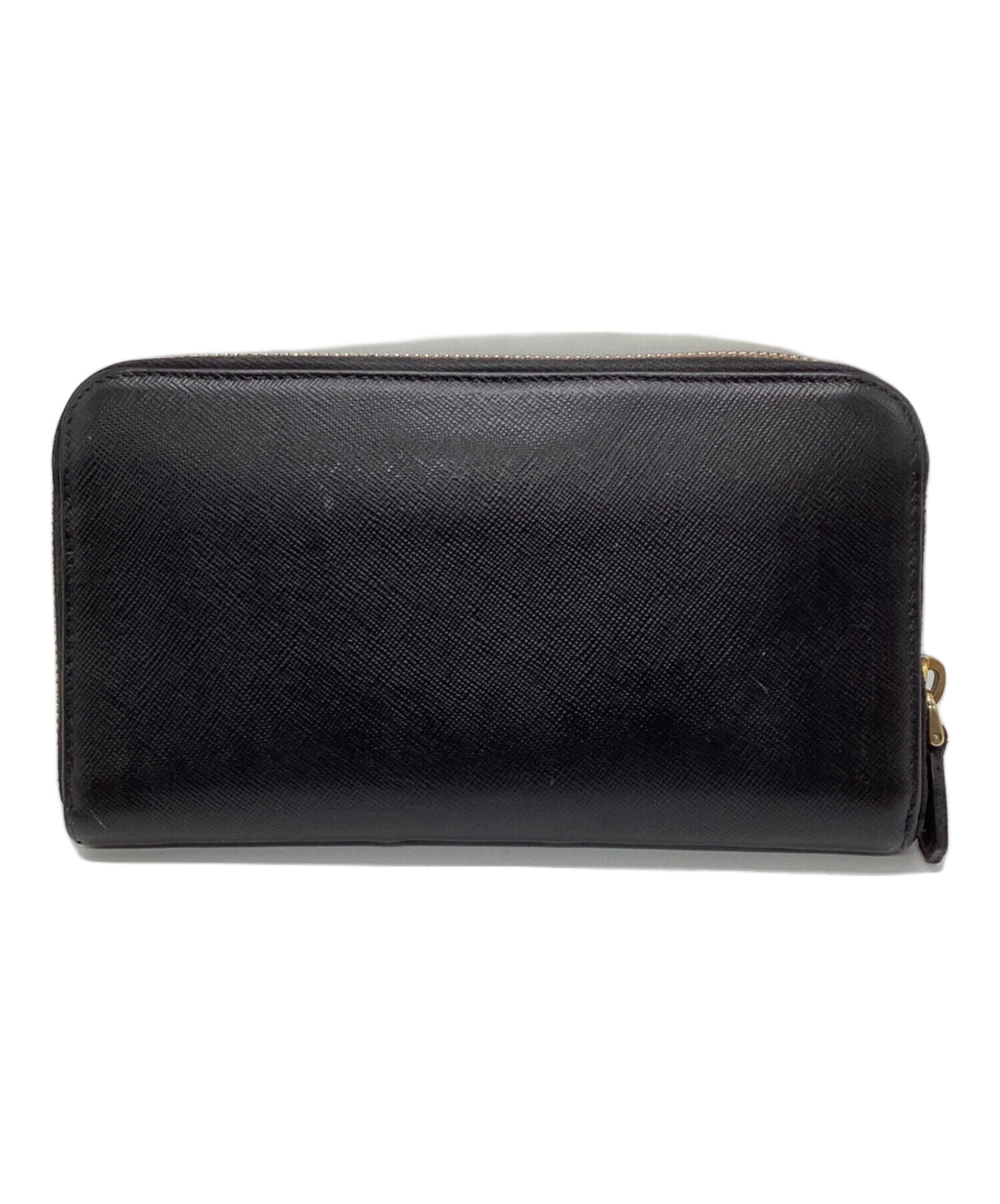 中古・古着通販】PRADA (プラダ) ラウンド ジップウォレット ブラック
