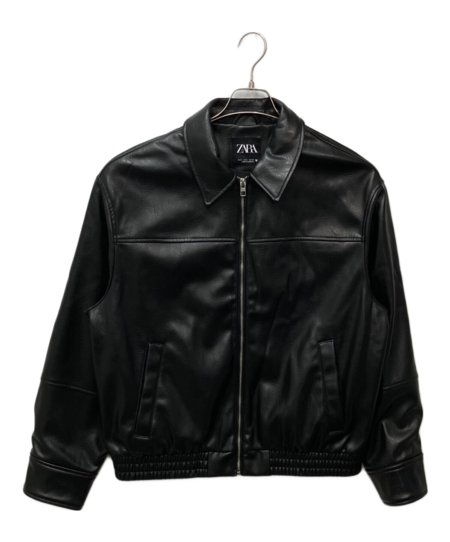 中古・古着通販】ZARA (ザラ) エコレザーボンバージャケット ブラック