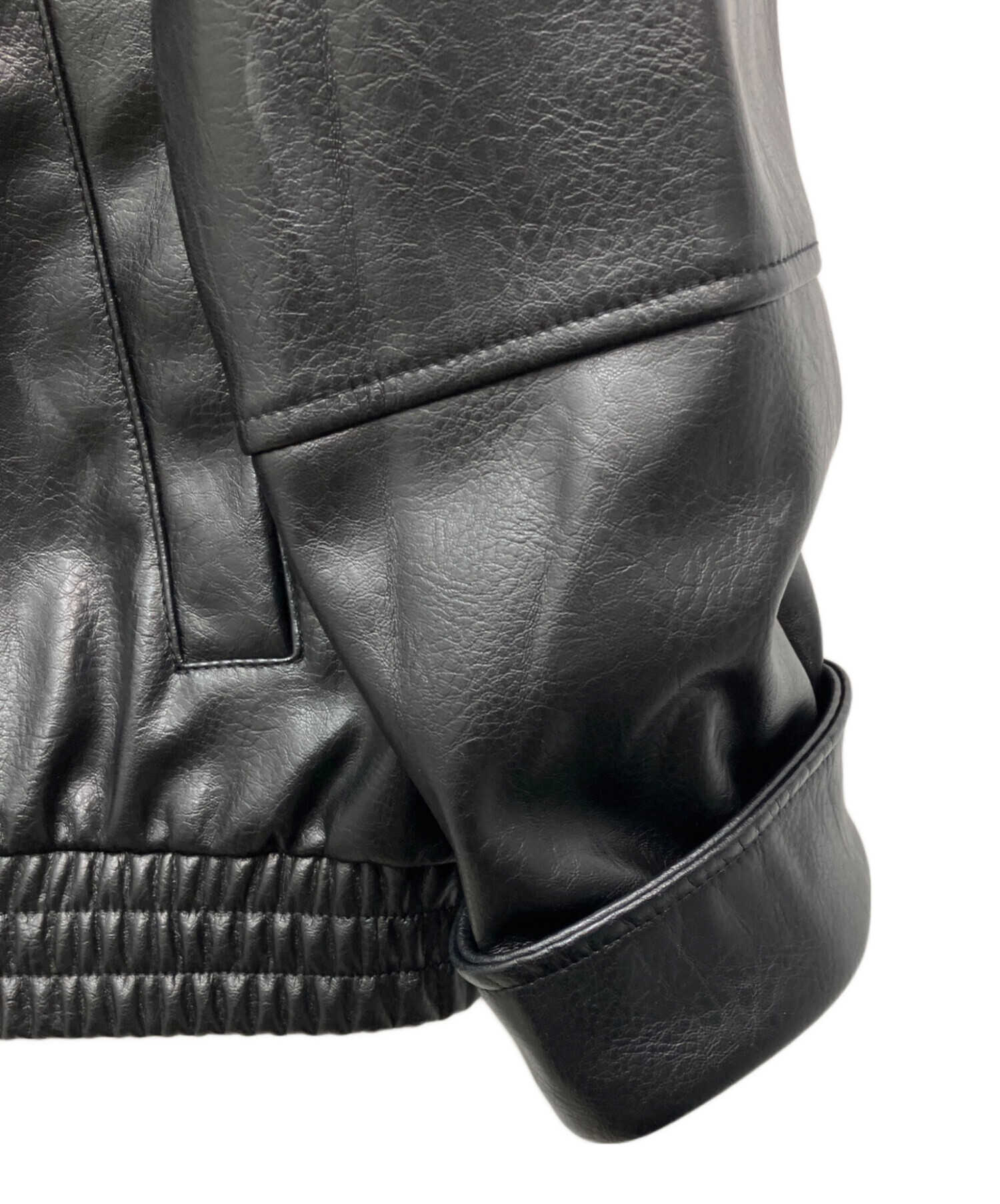 中古・古着通販】ZARA (ザラ) エコレザーボンバージャケット ブラック