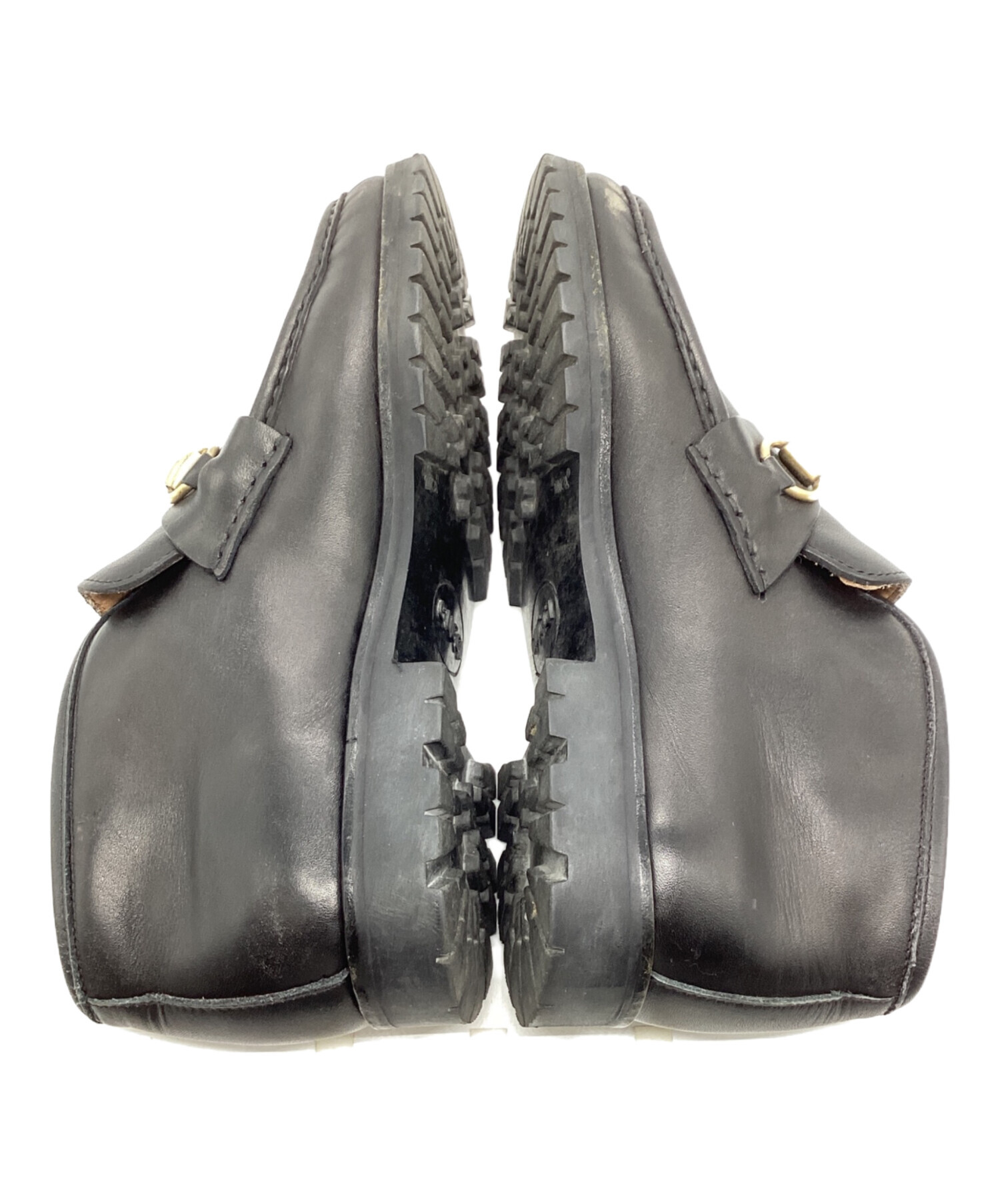 中古・古着通販】GUCCI (グッチ) ホースビッモカシンブーツ ブラック