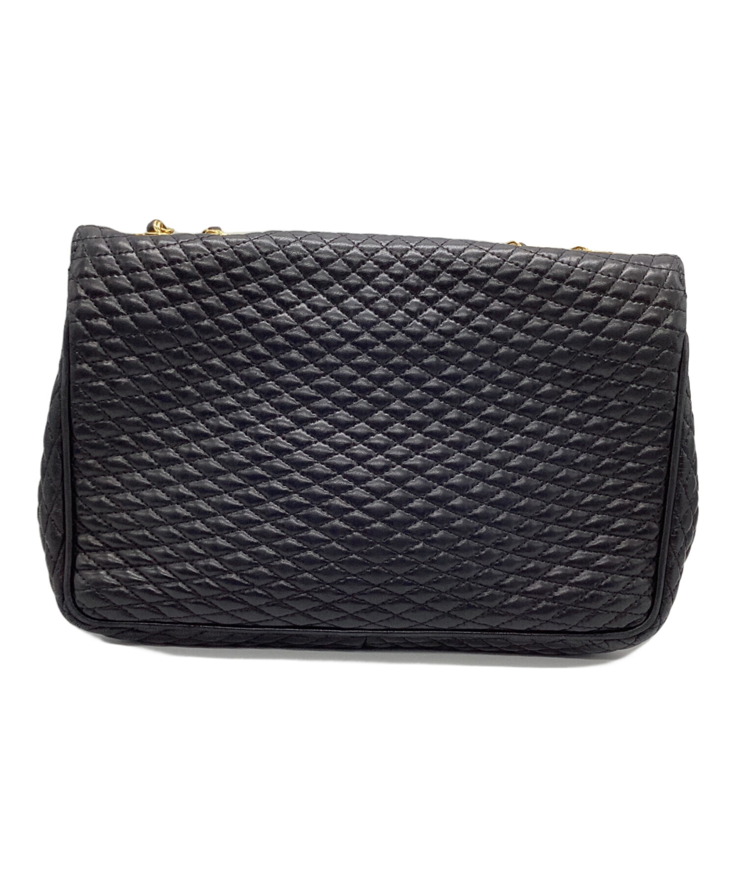 BALLY バリー ショルダーバッグ チェーン キルティング レザー 黒ブラック 中古・古着通販】BALLY (バリー) キルトレザーチェーンショルダー