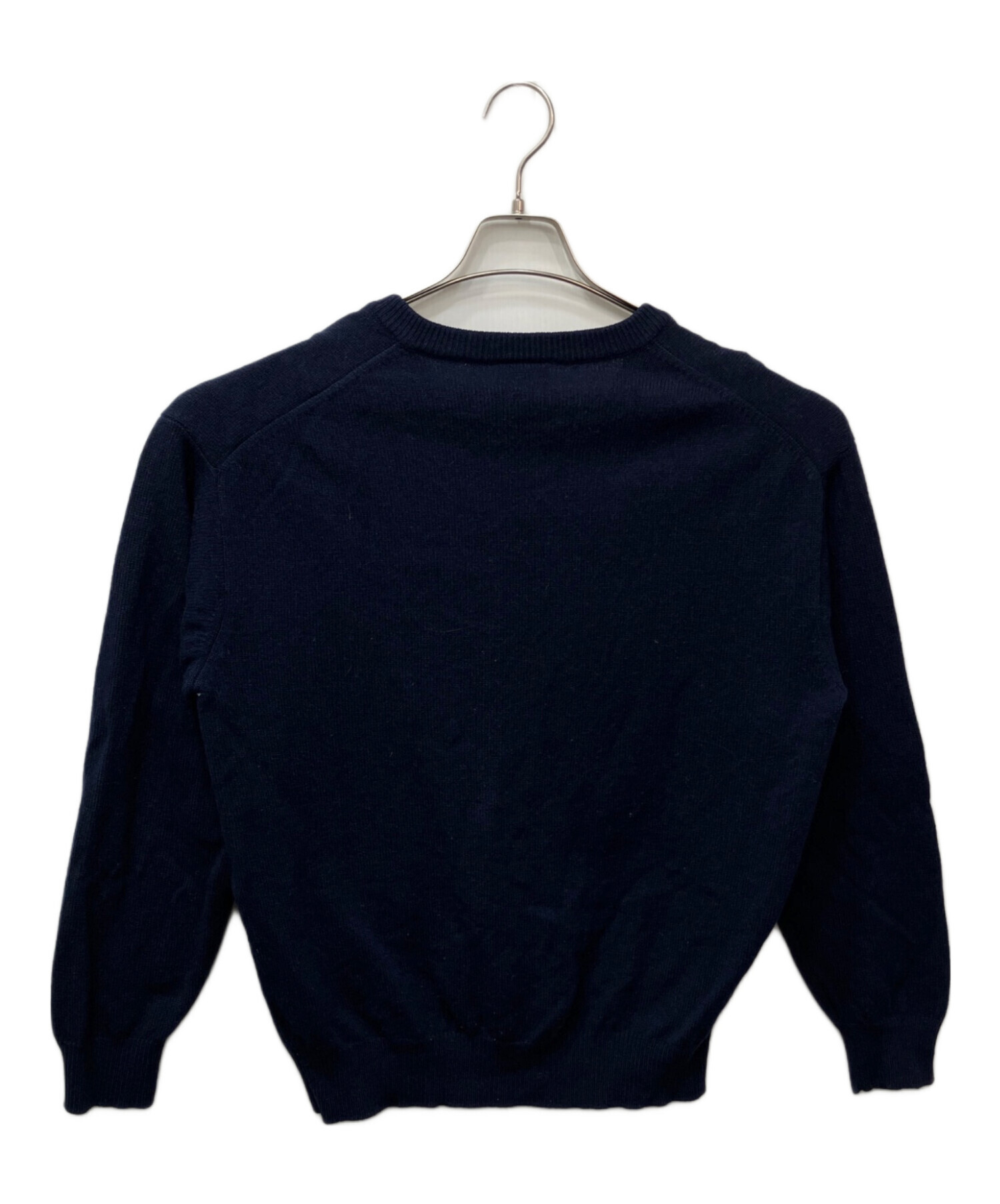 中古・古着通販】LACOSTE (ラコステ) ウールVネックニット ネイビー
