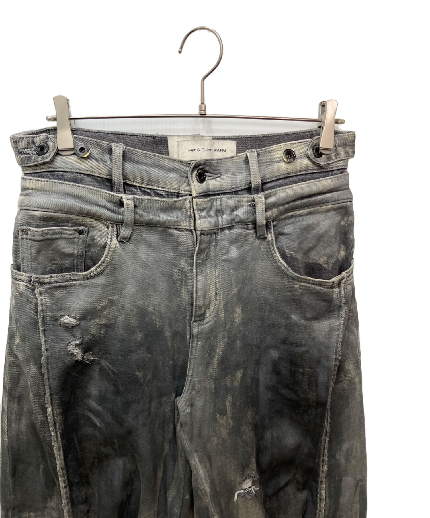 パンツ FengChenwang DECONSTRUCTION WASHED JEANS 中古・古着通販】FENG CHEN WANG (フェンチェンワン) DECONSTRUCTION