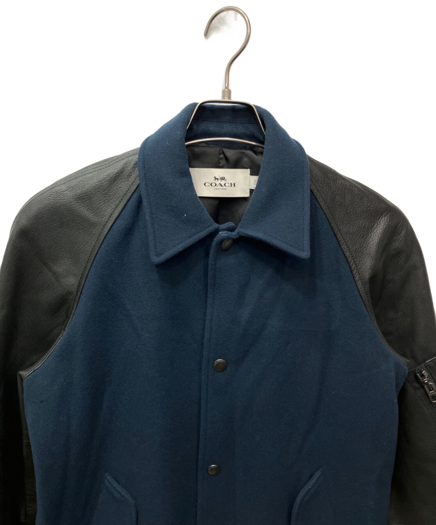 中古・古着通販】COACH (コーチ) ゴートレザー切替ウールスタジャン