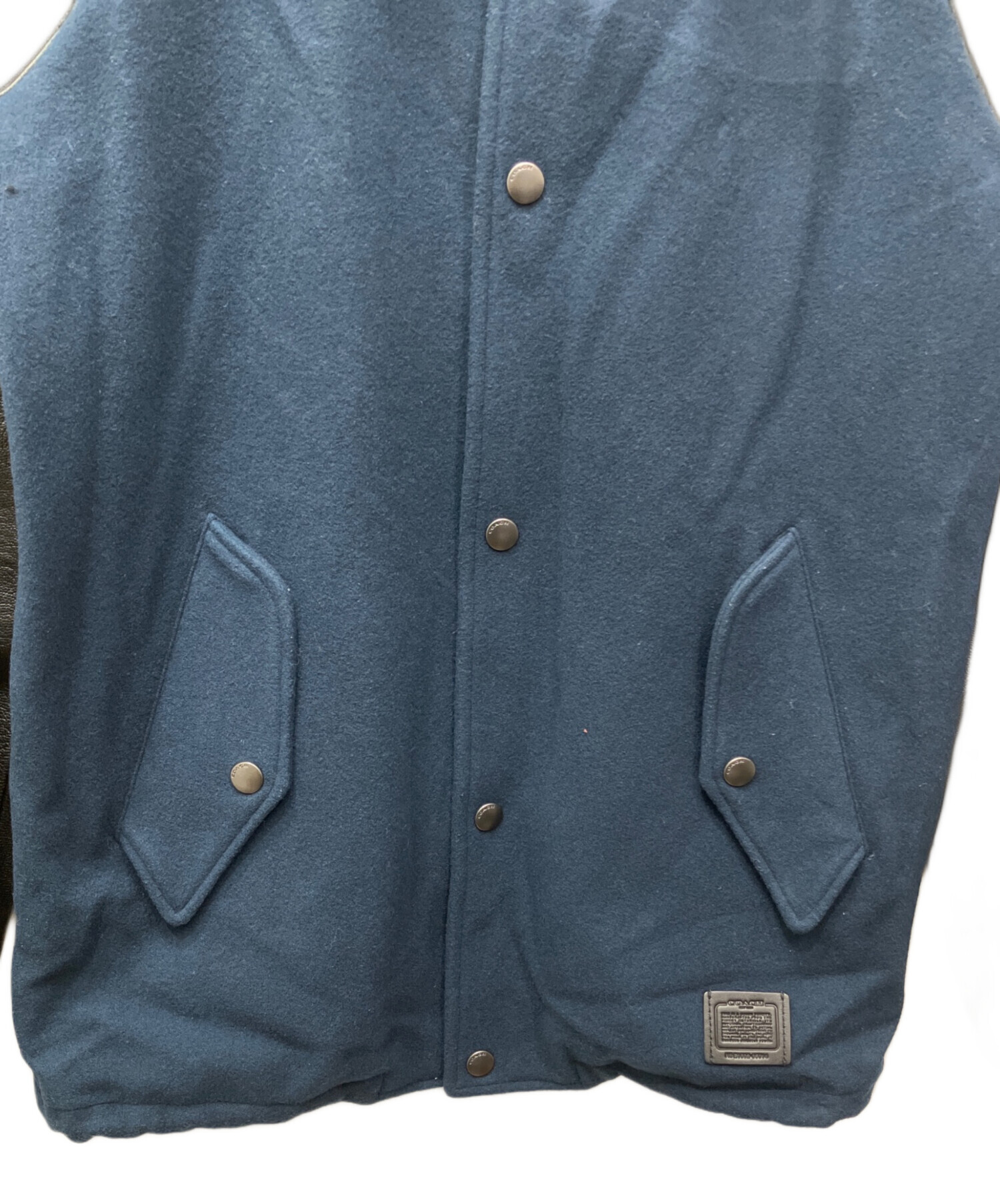 中古・古着通販】COACH (コーチ) ゴートレザー切替ウールスタジャン