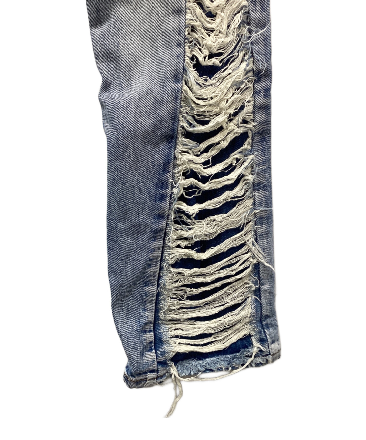 mnml ダメージデニムパンツ サイズ29 着画あり 中古・古着通販】MNML (ミニマル) ダメージデニムパンツ インディゴ