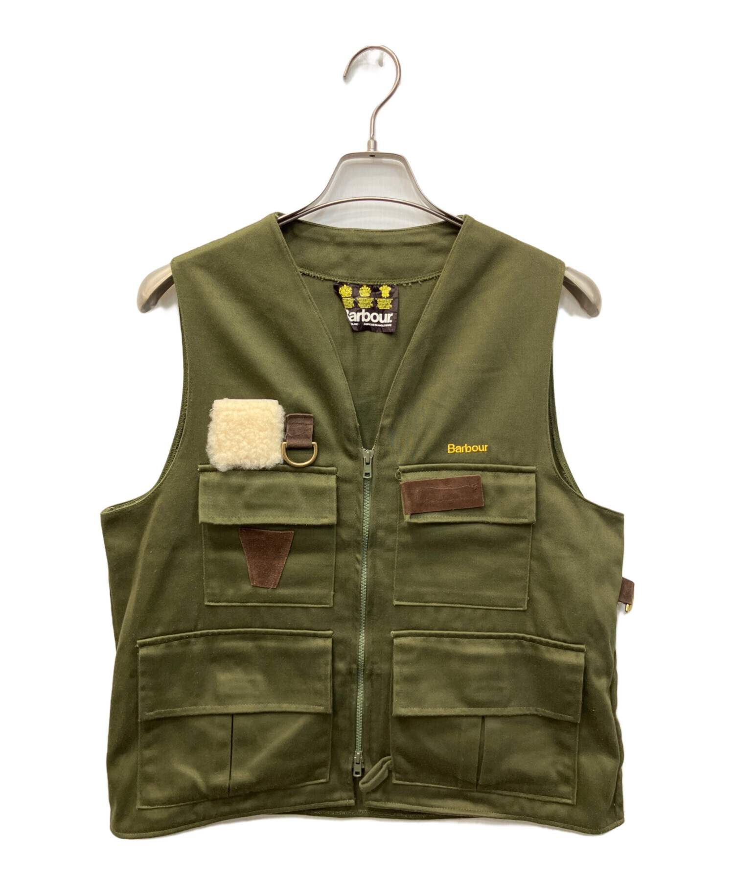 1980s Barbour フィッシングベスト M 中古・古着通販】Barbour (バブアー) フィッシングベスト オリーブ