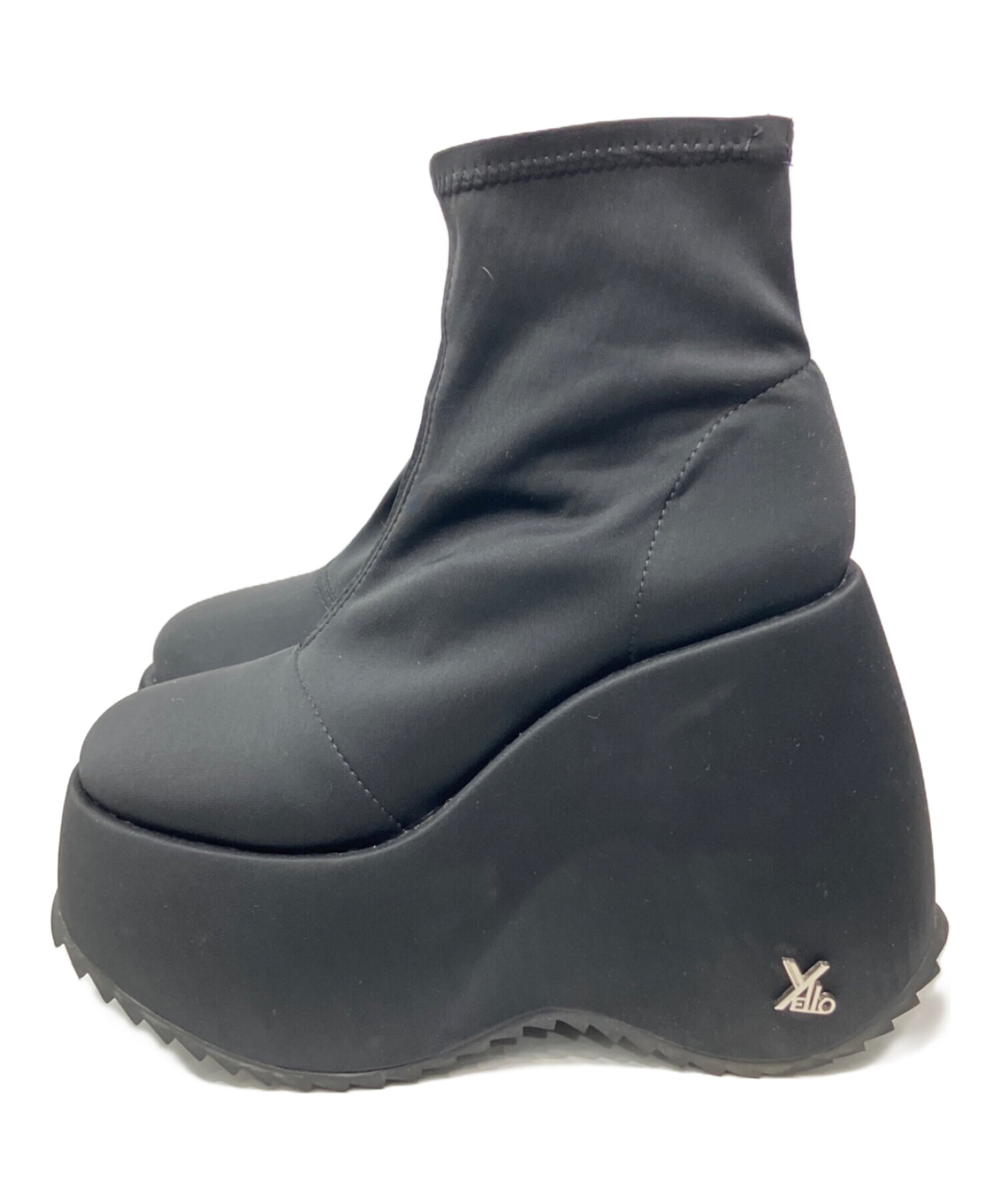 中古・古着通販】YELLO (イエロ) TOKYO BLACK PLATFORM SHORT BOOTS