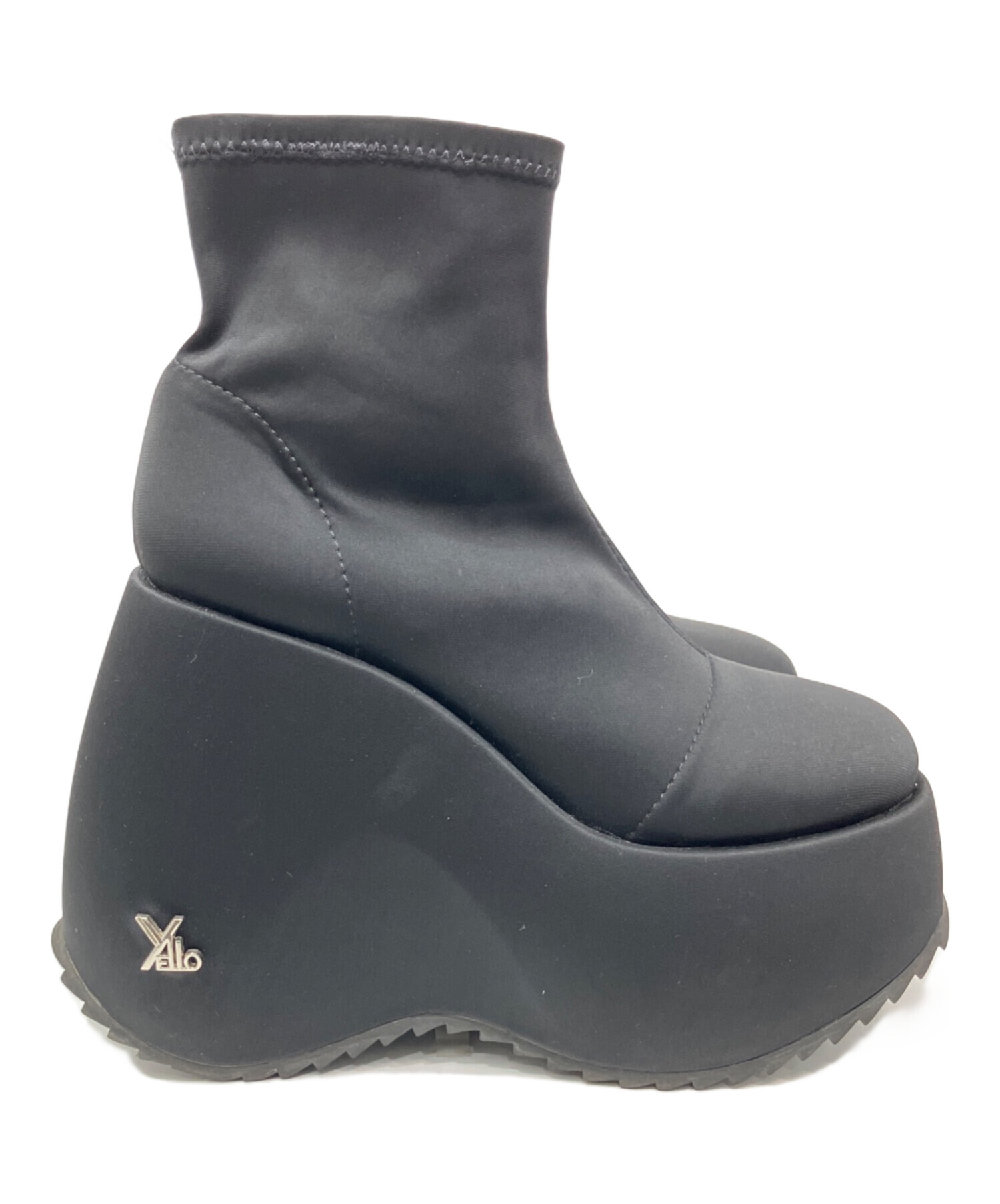 中古・古着通販】YELLO (イエロ) TOKYO BLACK PLATFORM SHORT BOOTS