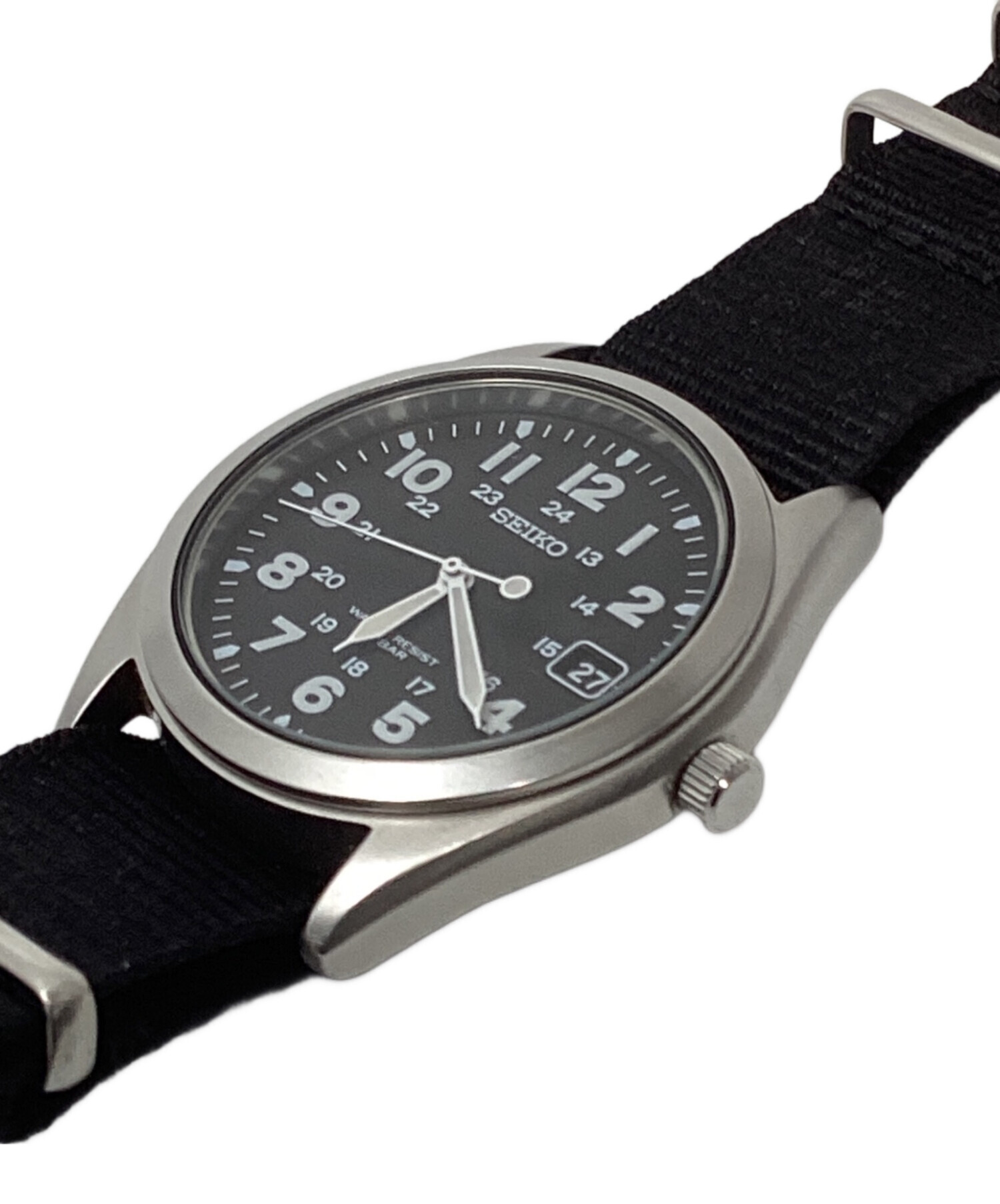 美ユーズド SEIKO 7N42-8260 黒文字盤 動作良好 予備ベルト付 美