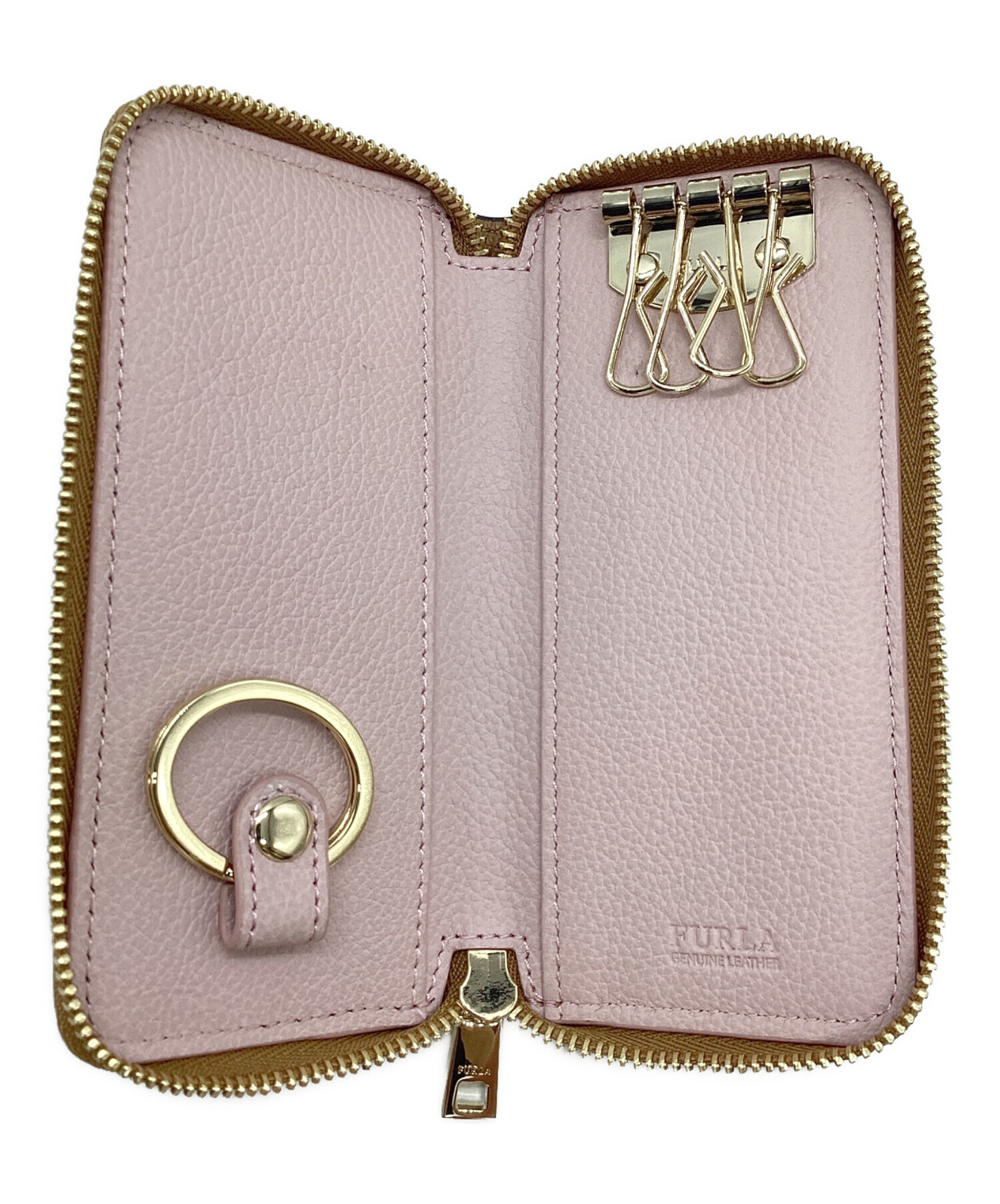 中古・古着通販】FURLA (フルラ) ラウンドジップキーケース ブラウン