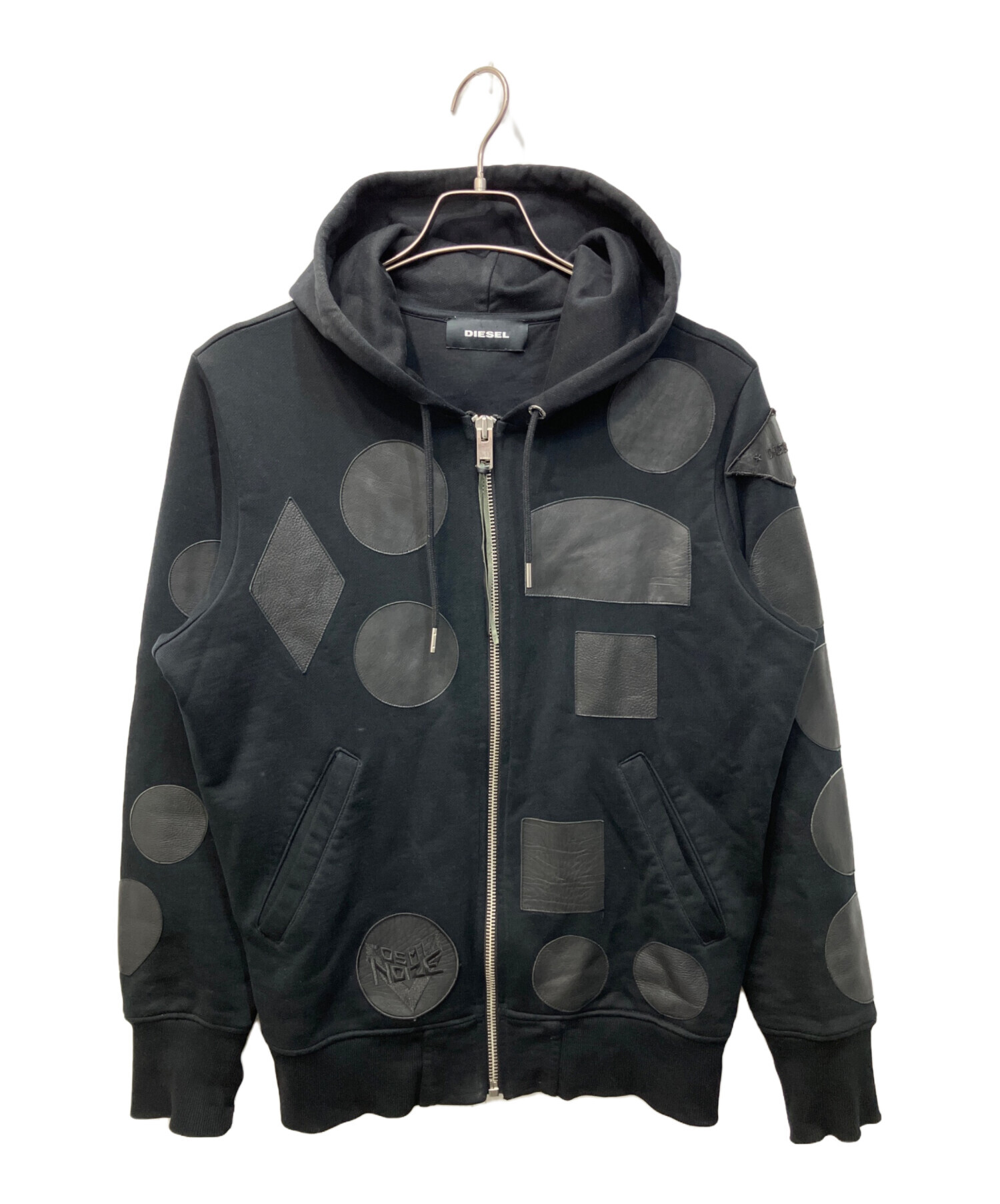 DIESELパッチジャケット　Lサイズ　美品 中古・古着通販】DIESEL (ディーゼル) レザーパッチジップパーカー
