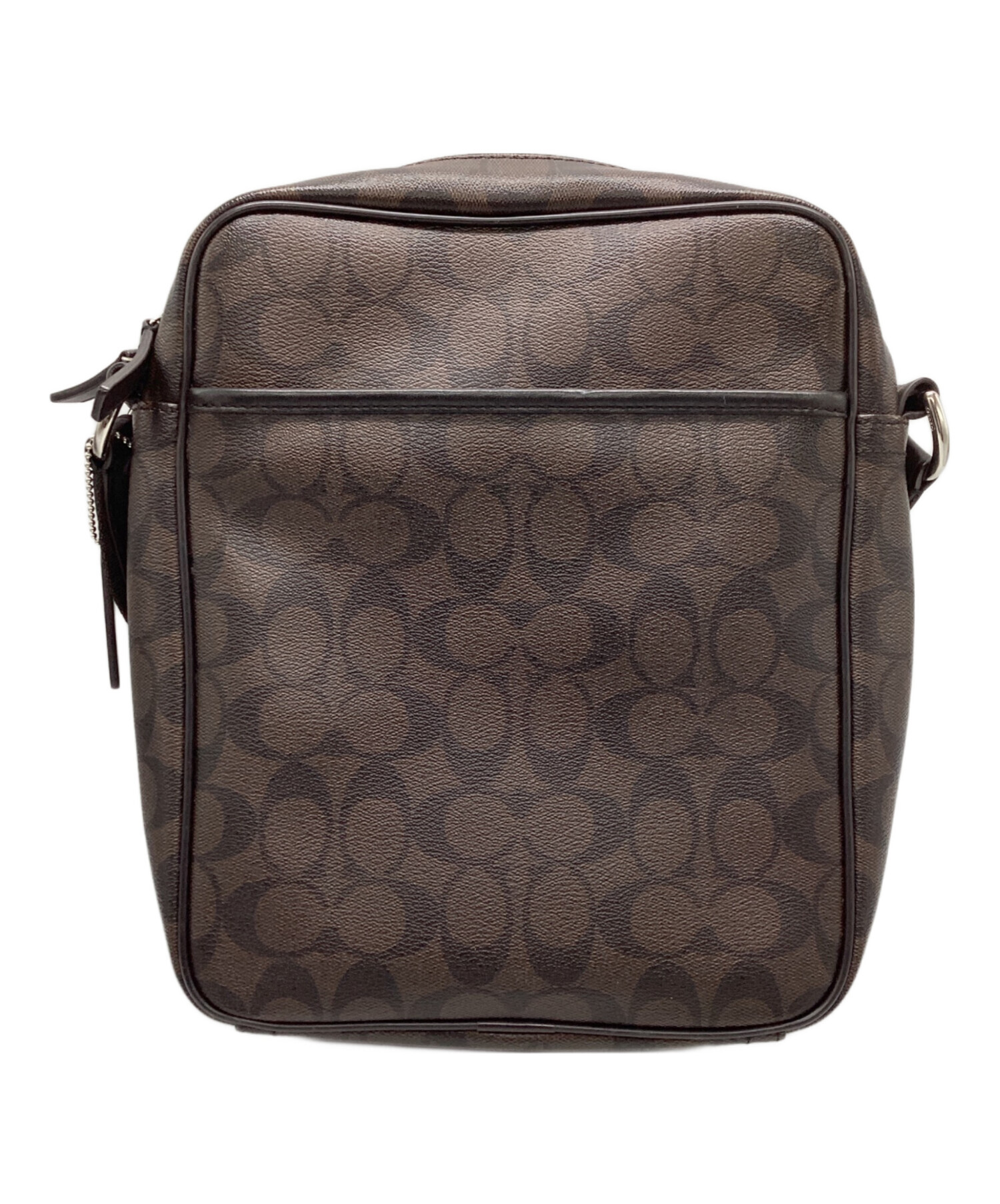 極美品 COACH フライトバッグ メッセンジャーバッグ 茶 ヘリテージ 中古・古着通販】COACH (コーチ) ヘリテージシグネチャーフライト