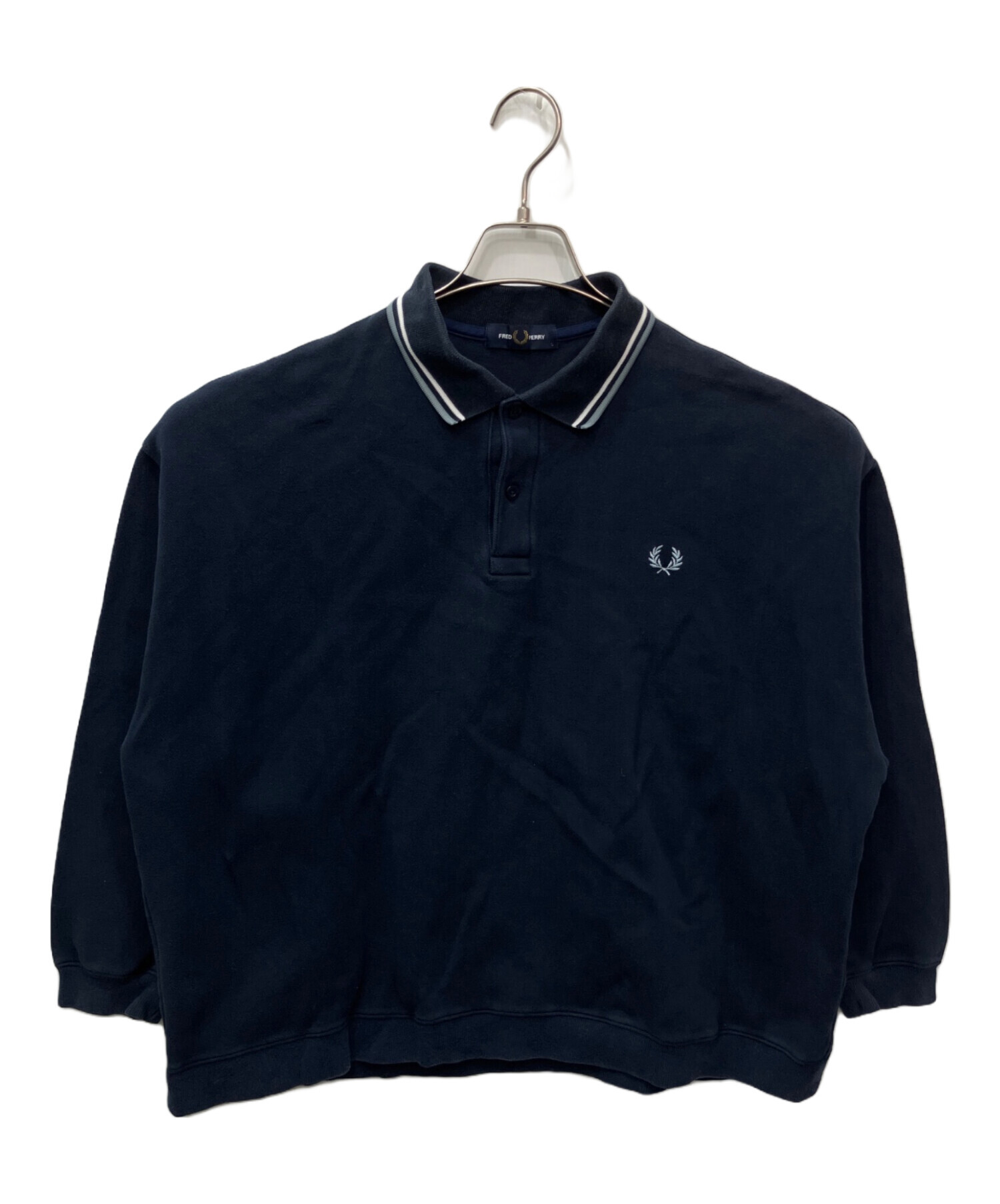 FRED PERRY ネイビートレーナー 中古・古着通販】FRED PERRY (フレッドペリー) ワイドシルエットポロ