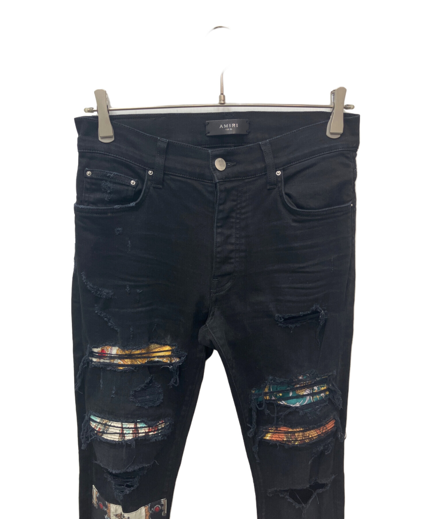 中古・古着通販】AMIRI (アミリ) scarves art patch jeans ブラック