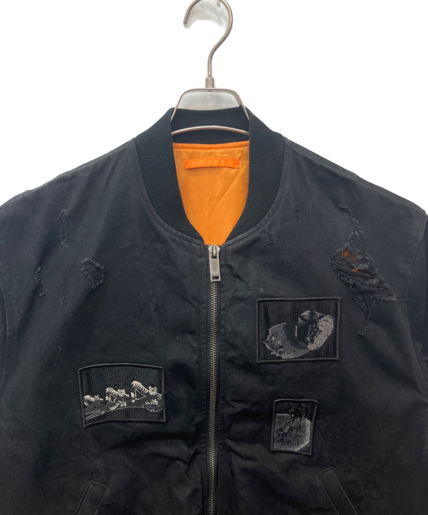 CHRISTIANDADA デニムジャケット ダブル オーバーサイズ フリンジ 中古・古着通販】CHRISTIAN DADA (クリスチャンダダ) BOMBER DAMAGED