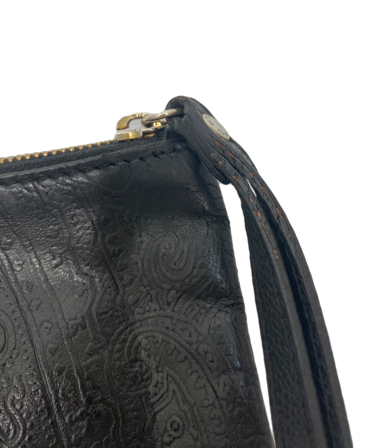 中古・古着通販】ETRO (エトロ) ペイズリー柄クラッチバッグ ブラック