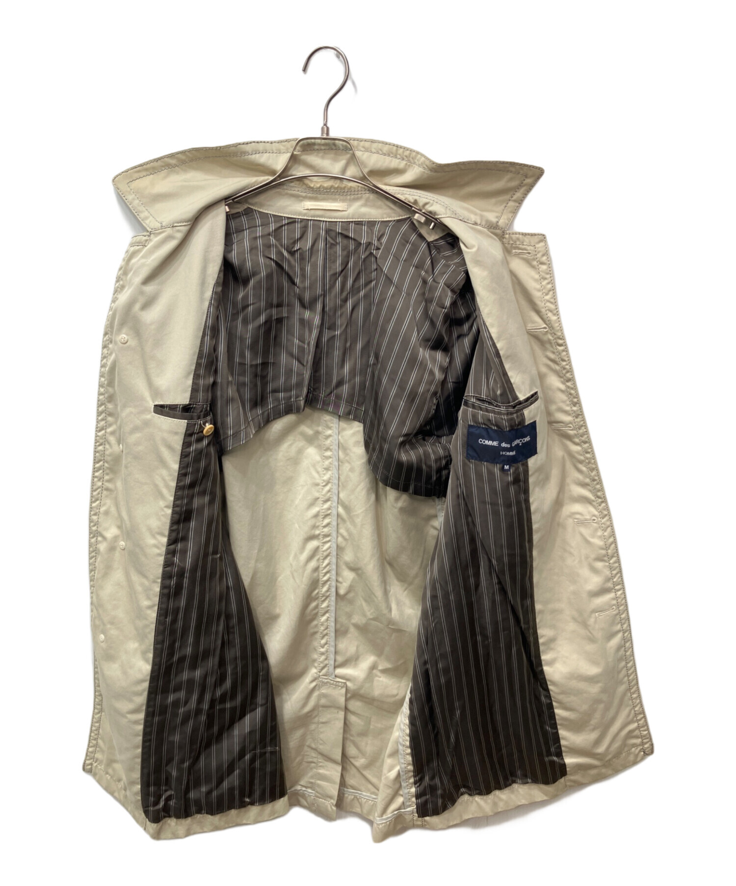 comme des garcons homme ステンカラーコート ベージュ M 中古・古着通販】COMME des GARCONS HOMME (コムデギャルソン オム