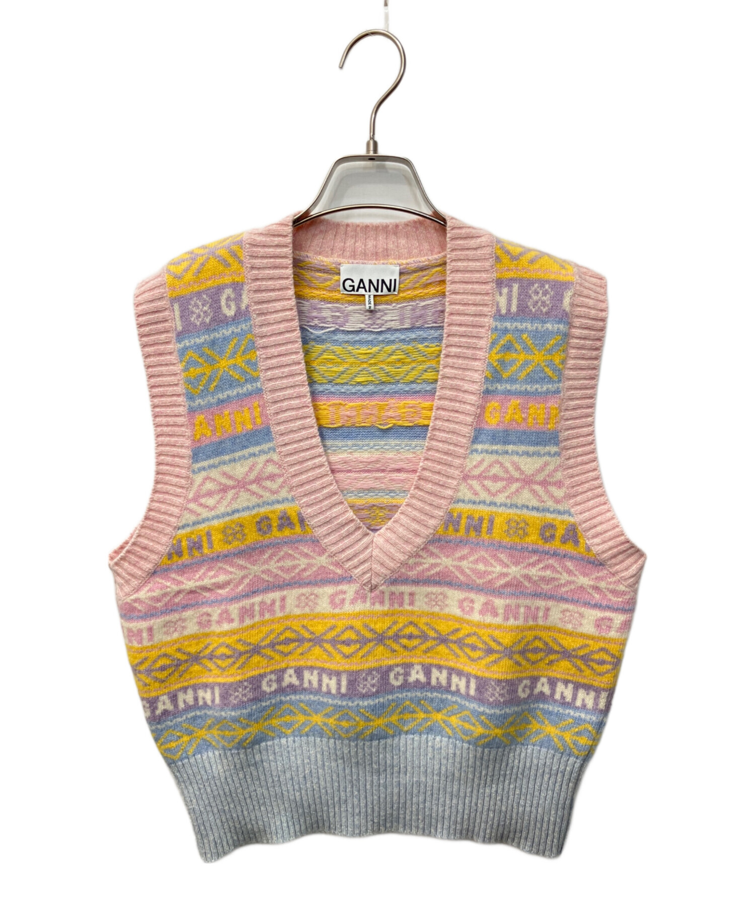 中古・古着通販】Ganni (ガニー) LOGO WOOL MIX VEST/ロゴウール