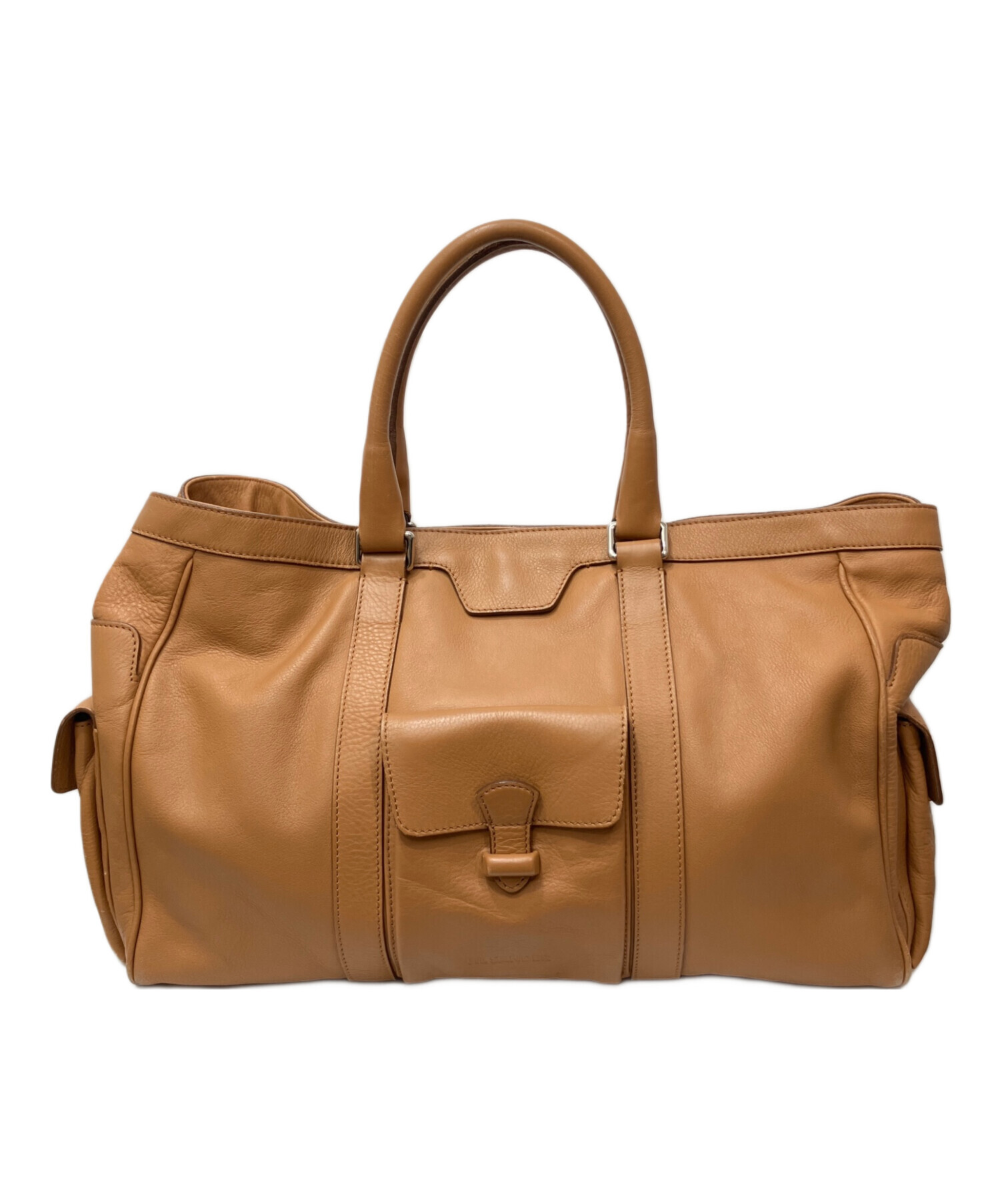JIL SANDER ジルサンダー トートバッグ レザー キャメル ロゴ型押し 中古・古着通販】JIL SANDER (ジルサンダー) レザートートバッグ