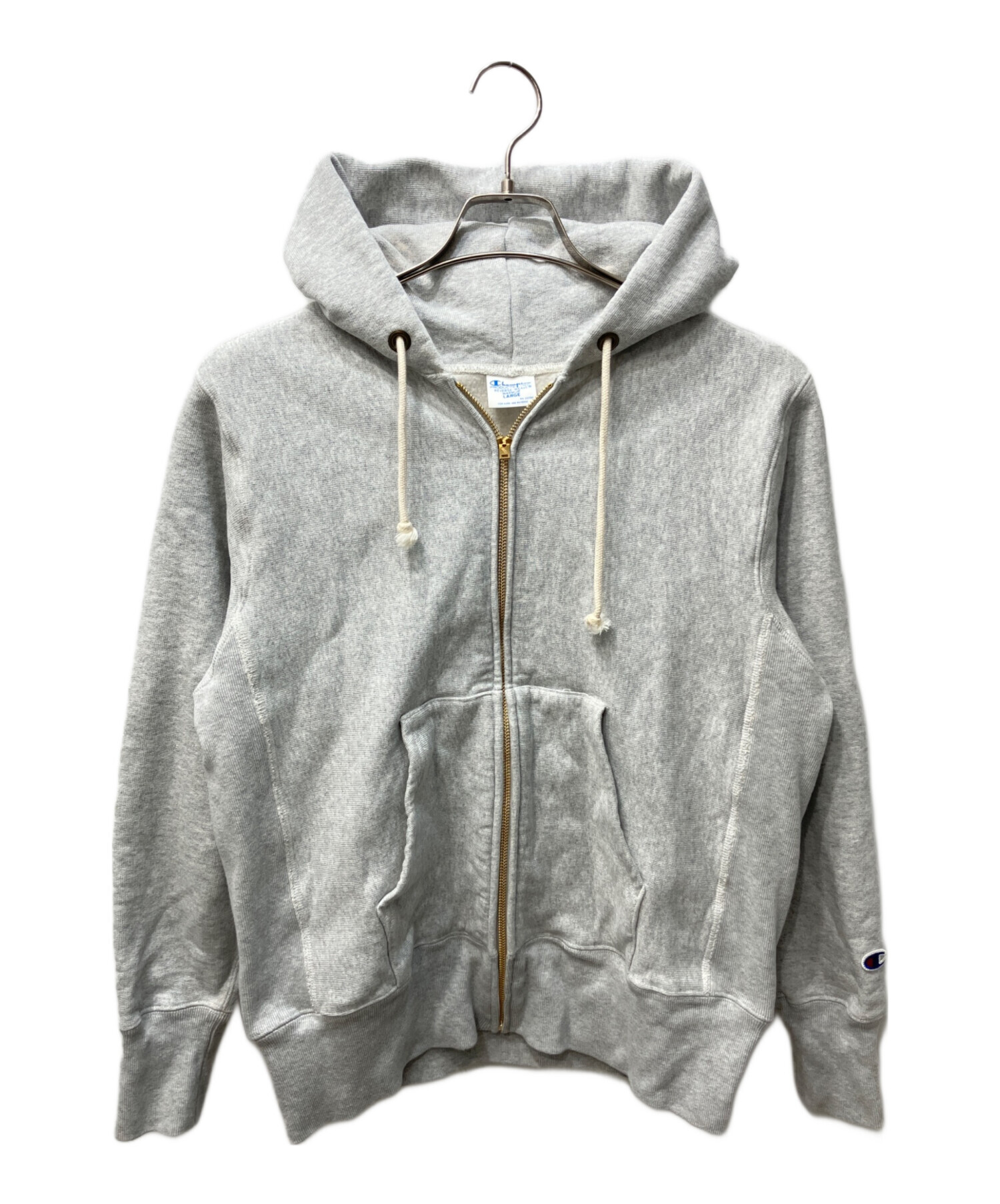 Champion REVERSE WEAVE パーカー グレー LARGE 中古・古着通販】Champion REVERSE WEAVE (チャンピオン リバース