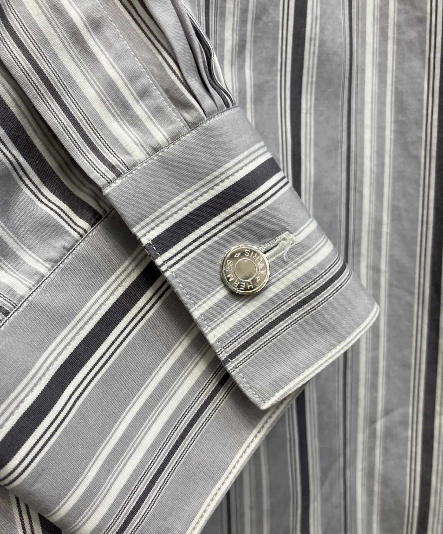 中古・古着通販】HERMES (エルメス) セリエボタンストライプシャツ