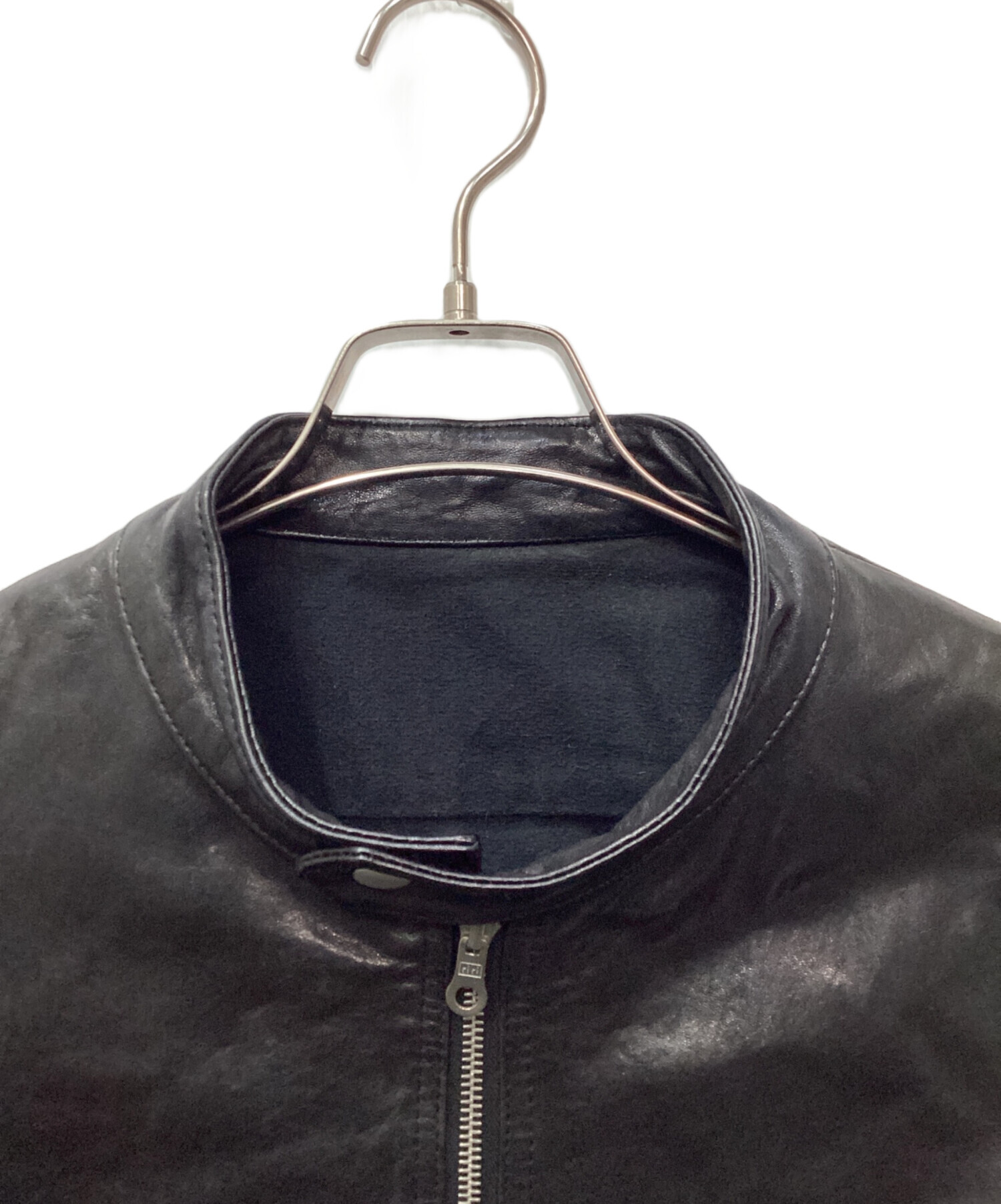 中古・古着通販】USED (USED) 八の字ライダースジャケット ブラック
