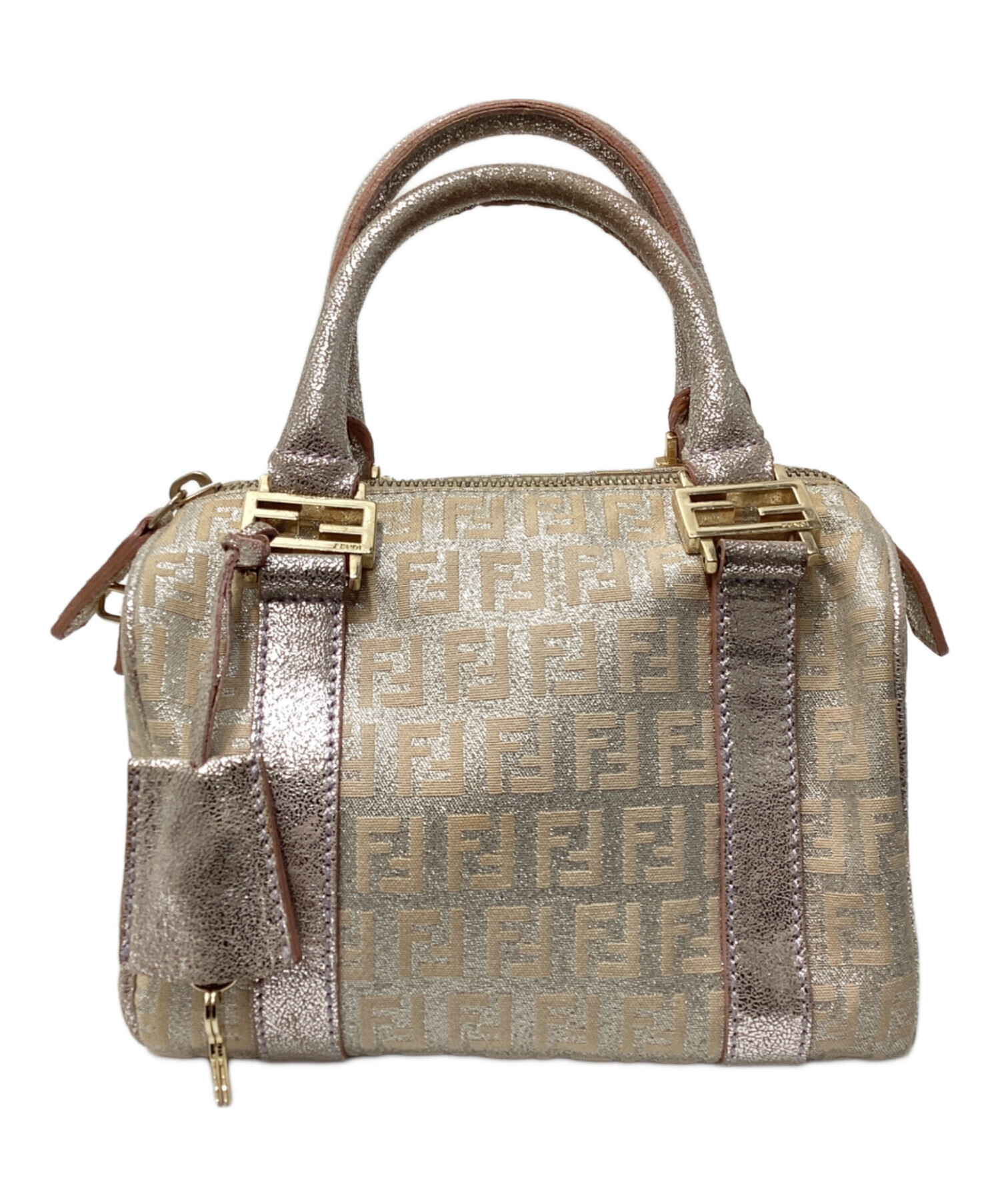 中古・古着通販】FENDI (フェンディ) ミニボストンバッグ シルバー