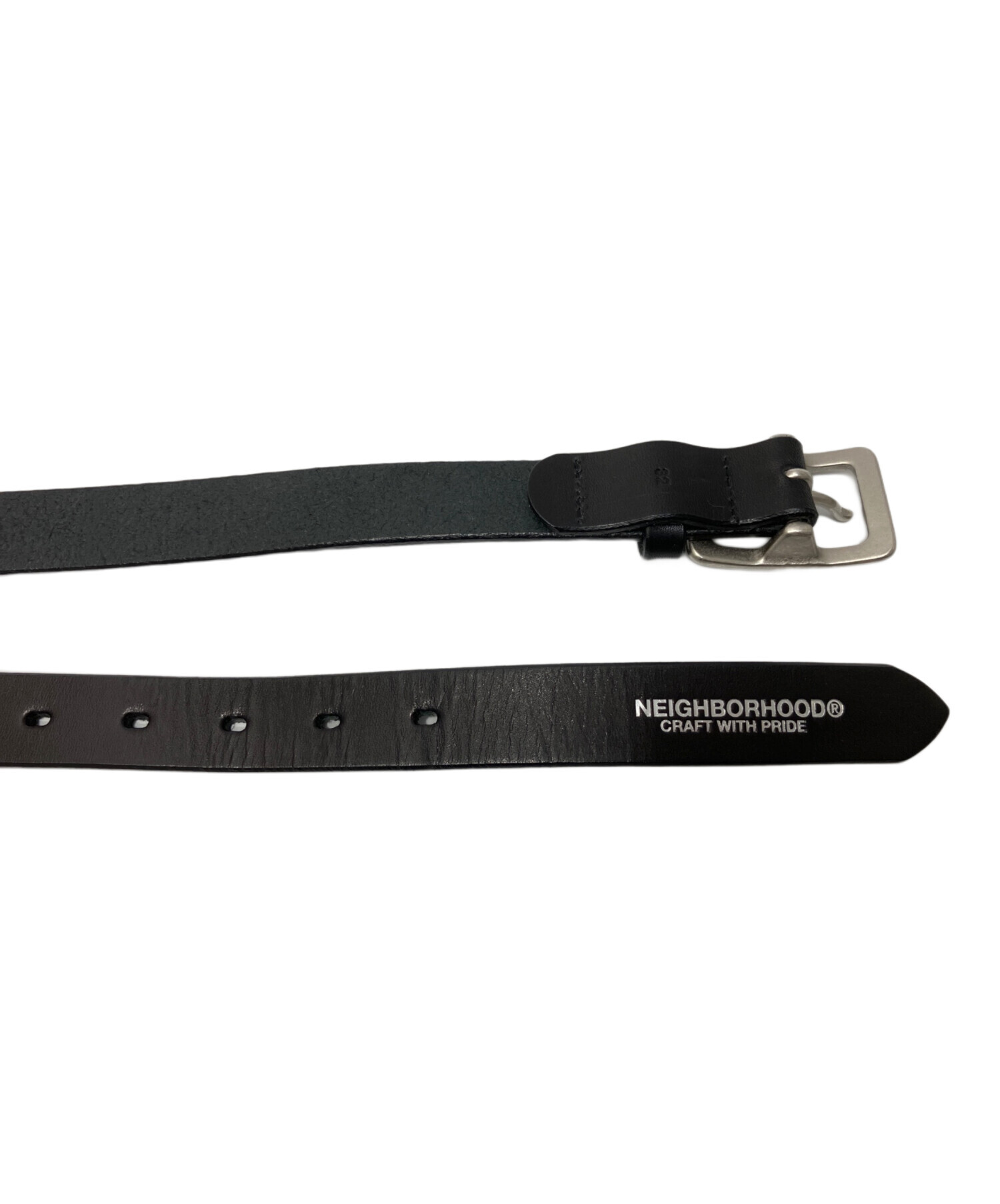 り*う様 黒 NEIGHBORHOOD クロコレザーバンド 中古・古着通販】NEIGHBORHOOD (ネイバーフッド) ブラックレザーナロー