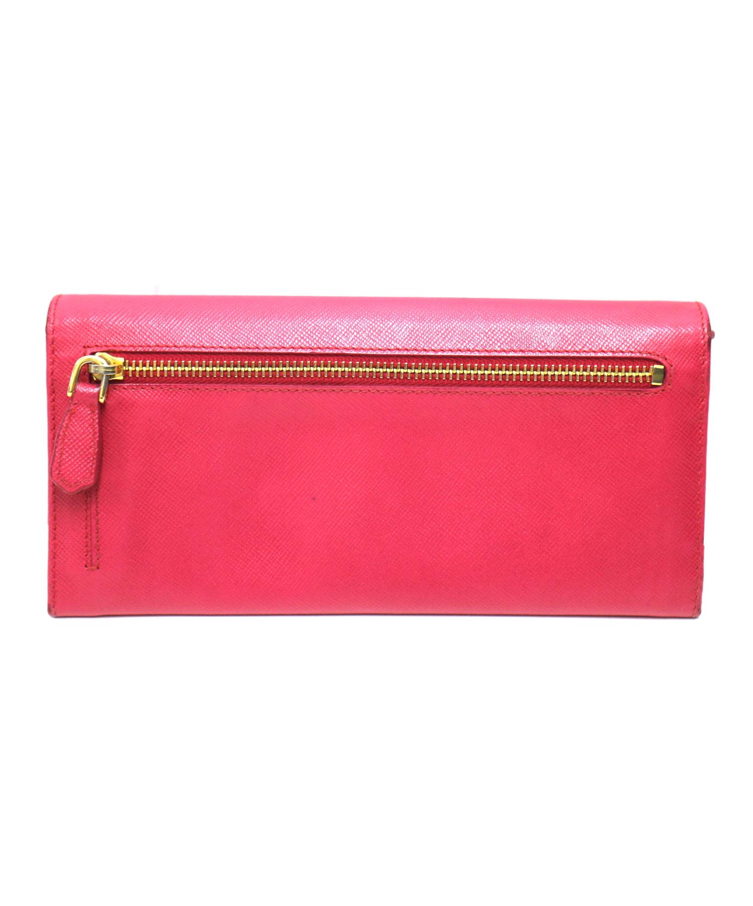 PRADA 長財布　ピンク　新品未使用 中古・古着通販】PRADA (プラダ) 長財布 ピンク サフィアーノ