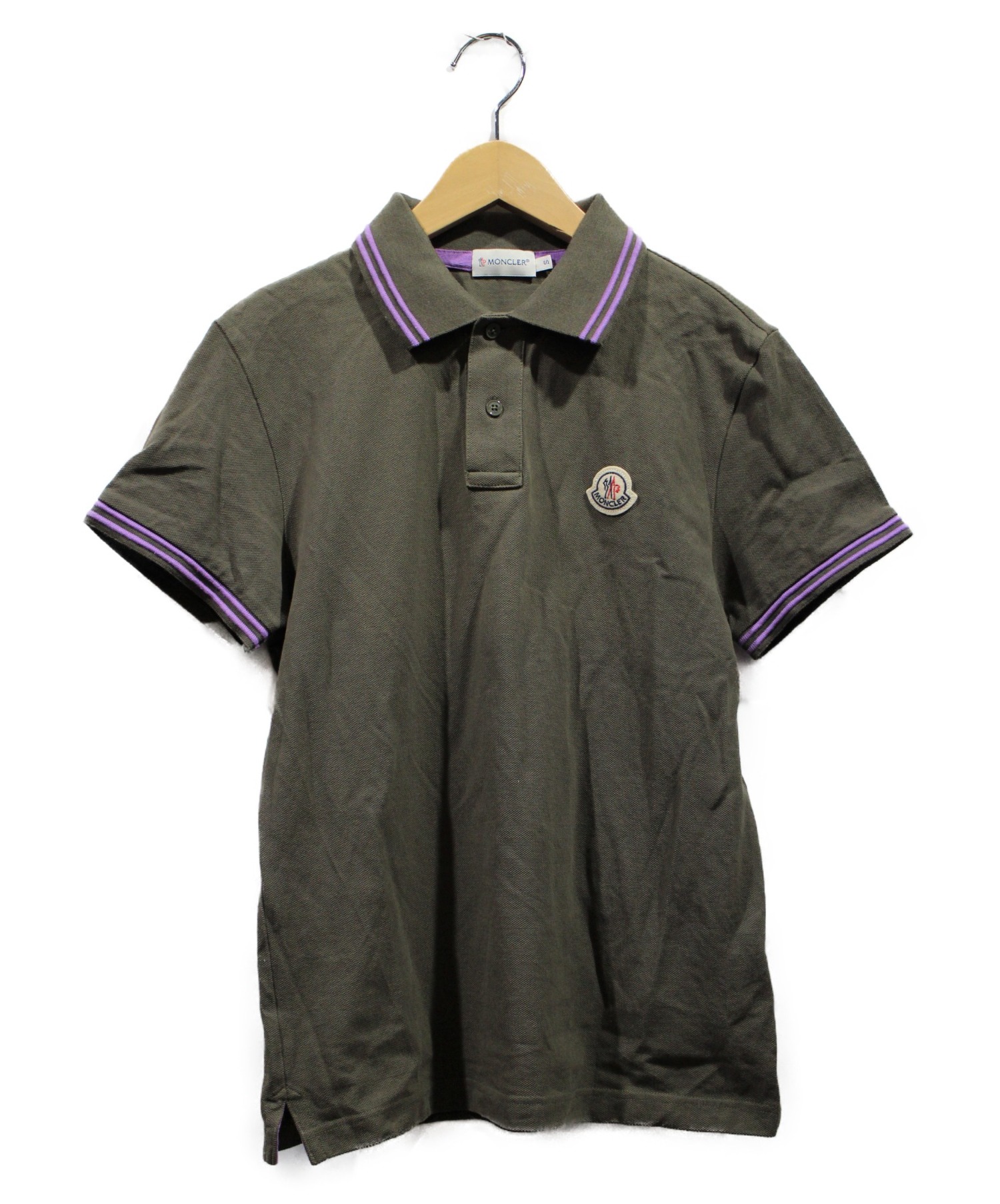 中古・古着通販】MONCLER (モンクレール) ポロシャツ カーキ サイズ:S