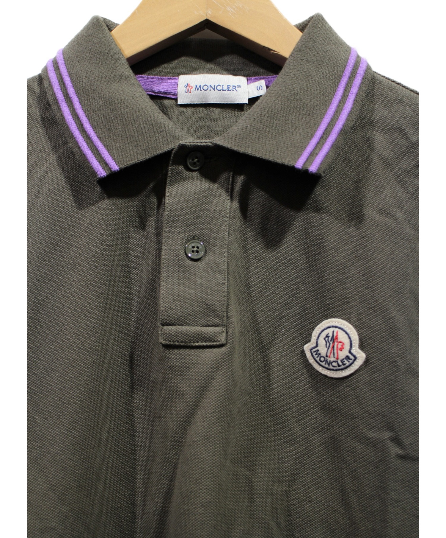 中古・古着通販】MONCLER (モンクレール) ポロシャツ カーキ サイズ:S