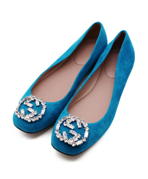 中古・古着通販】GUCCI (グッチ) スパークリングGG フラットシューズ