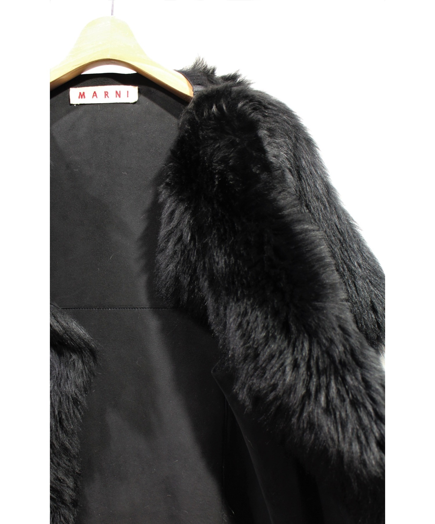 中古・古着通販】MARNI (マルニ) ムートンコート ブラック サイズ:36 