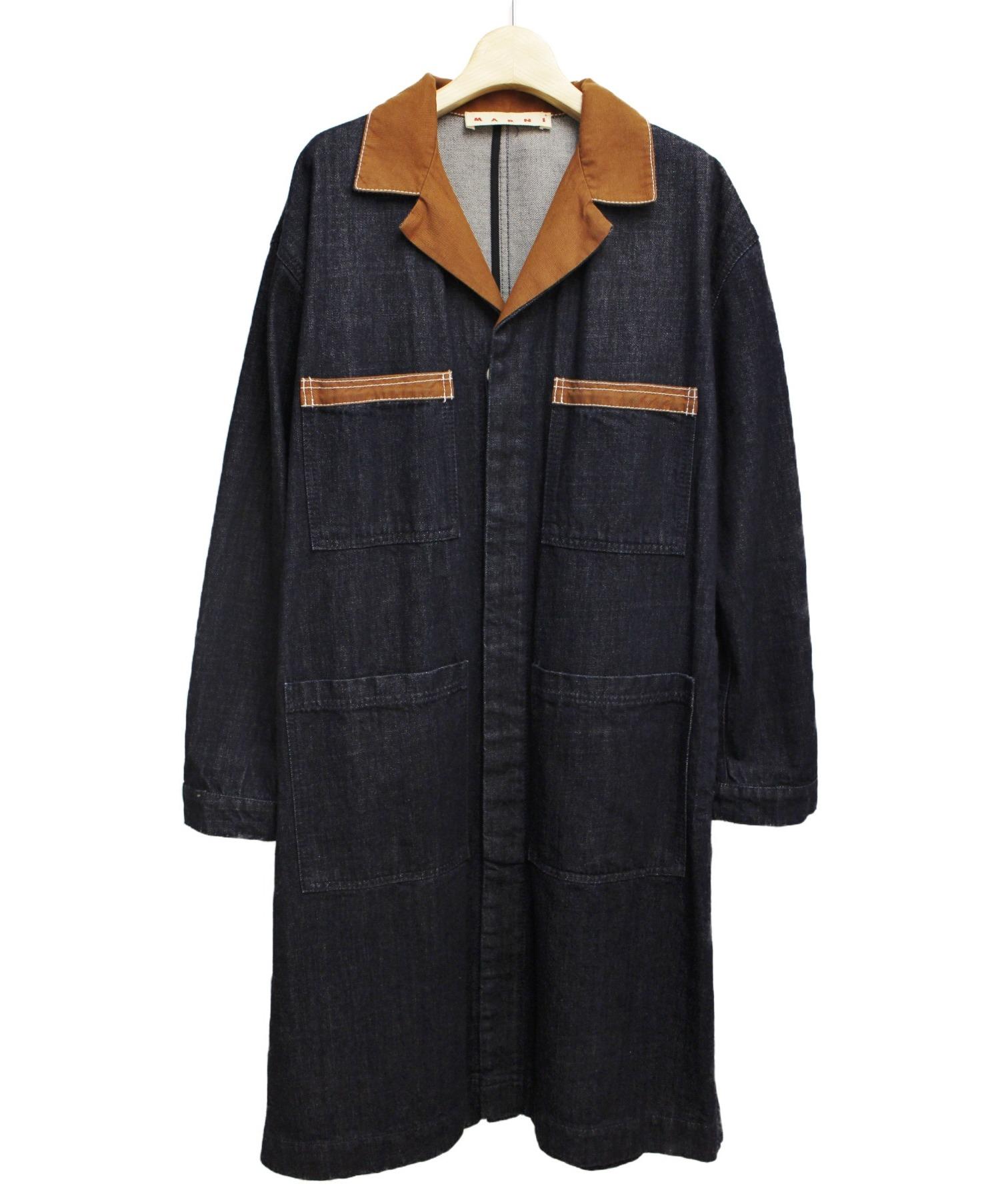 MARNI デニム ロングコート 中古・古着通販】MARNI (マルニ) デニムコート ネイビー サイズ:38