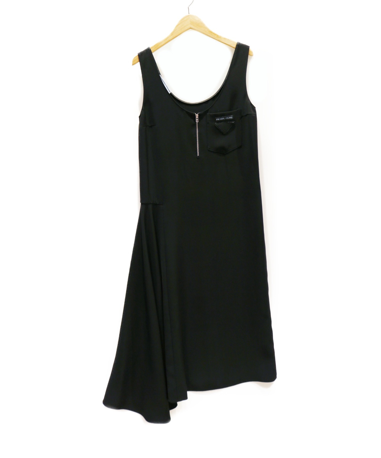 中古・古着通販】PRADA (プラダ) ノースリーブワンピース ブラック