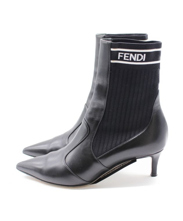 中古・古着通販】FENDI (フェンディ) ソックスブーツ ブラック サイズ 