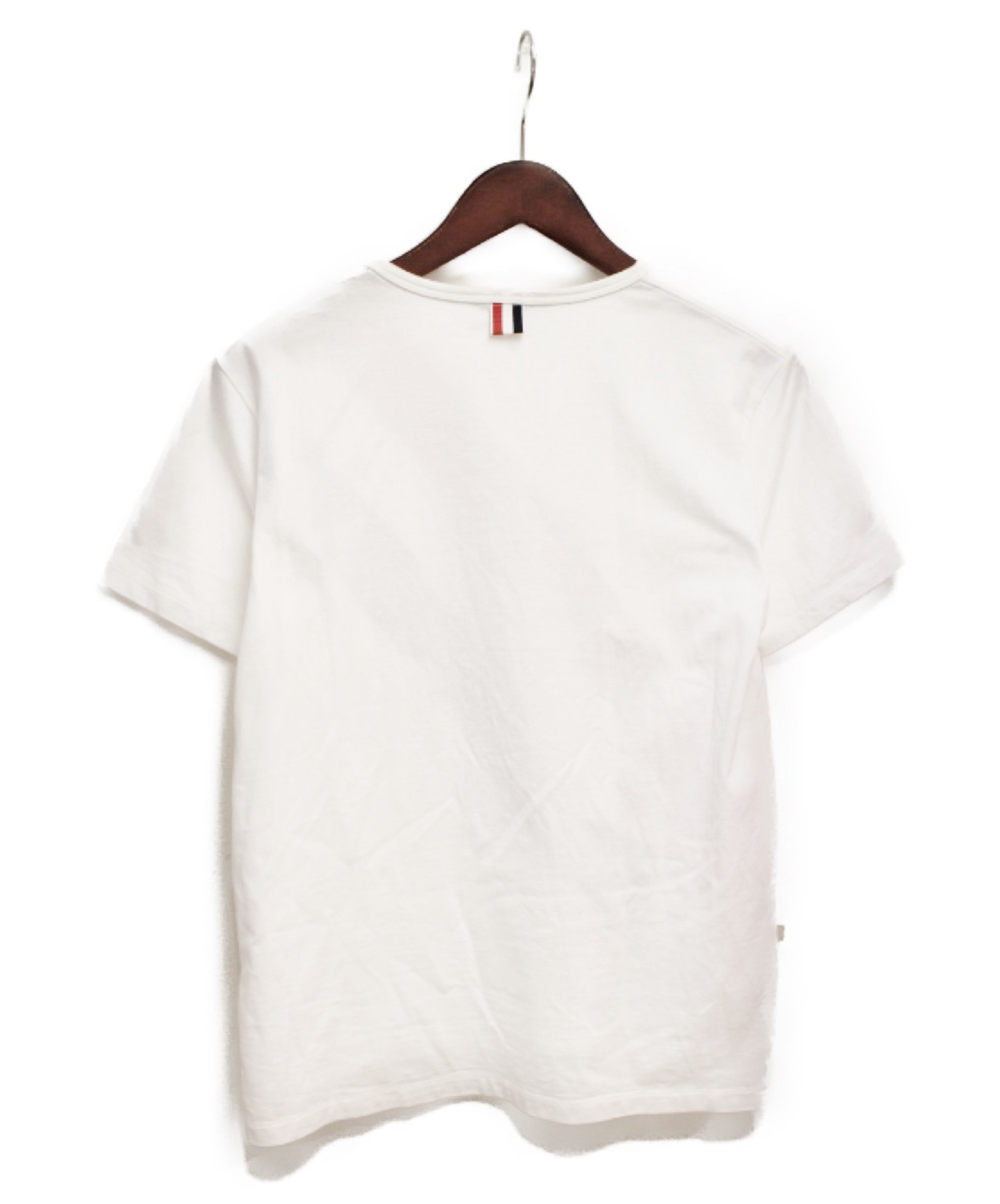 専用THOM BROWNE 半袖Tシャツ ホワイト　 ロゴ トリコロール L 中古・古着通販】THOM BROWNE (トムブラウン) トリコロールカラーT