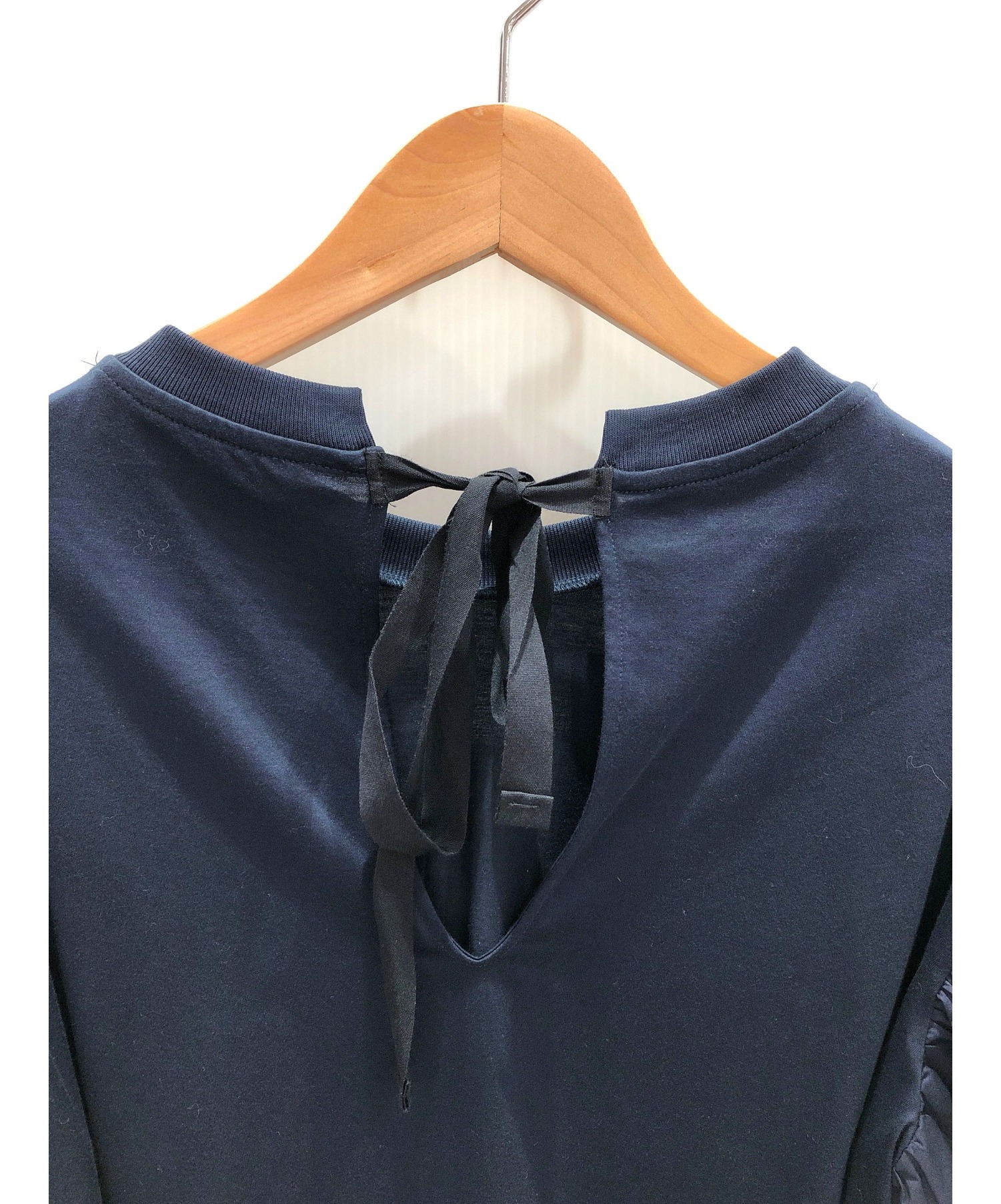 中古・古着通販】PRADA (プラダ) パフスリーブワンピース ネイビー