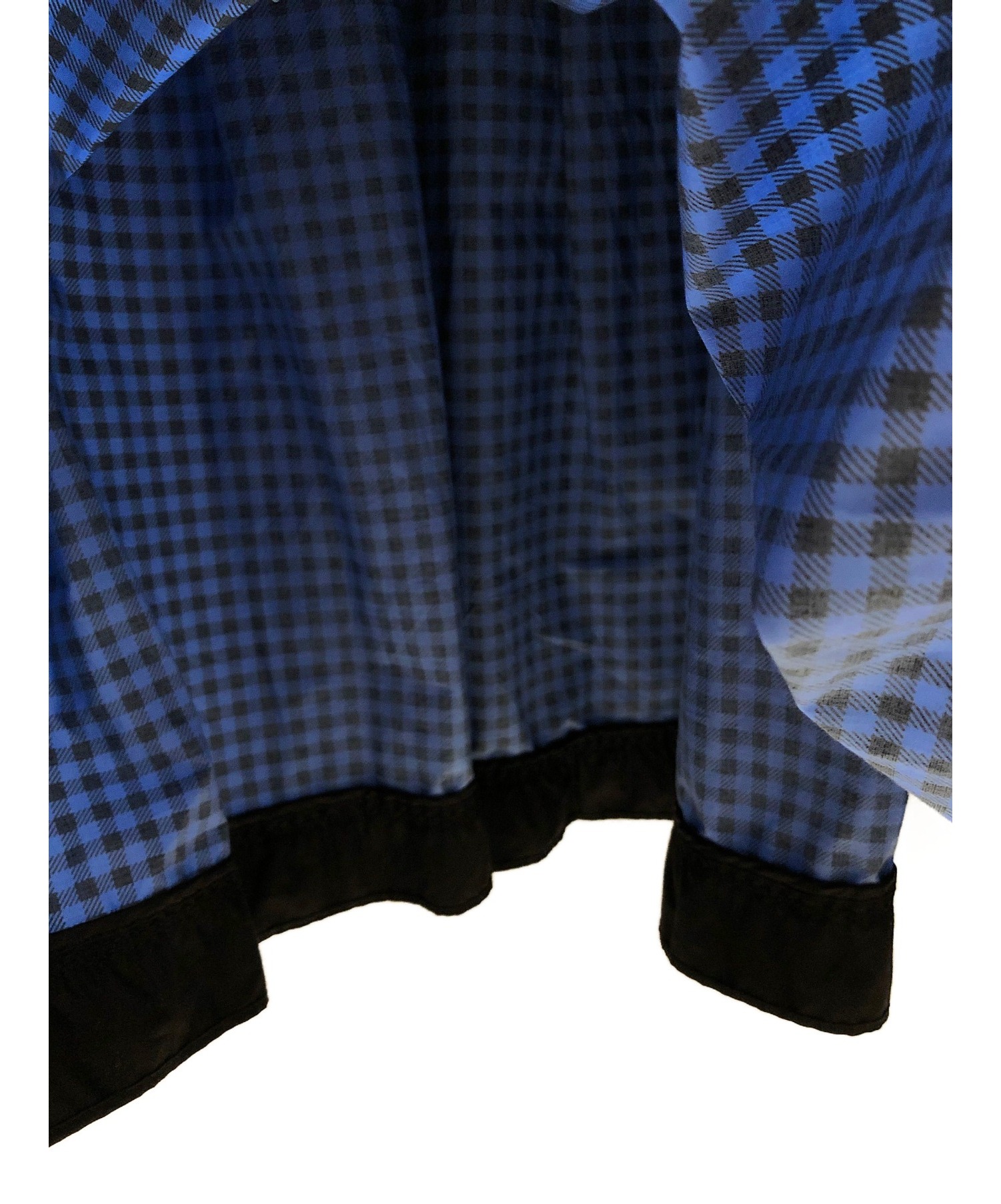 PRADA プラダ ナイロン チェックスカート ネイビー 38 （114）a 中古・古着通販】PRADA (プラダ) チェックスカート サイズ:40