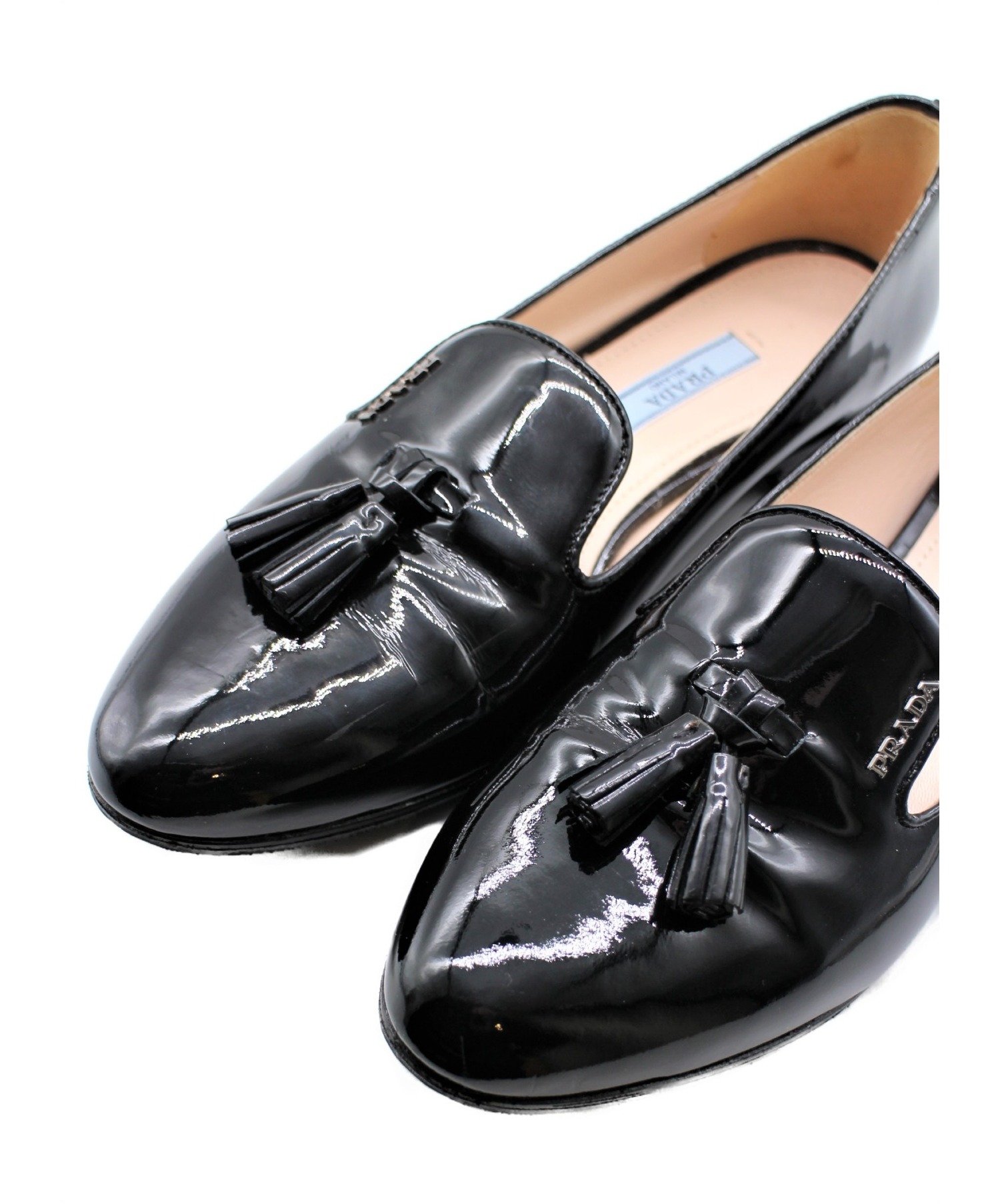 中古・古着通販】PRADA (プラダ) エナメルオペラシューズ ブラック 