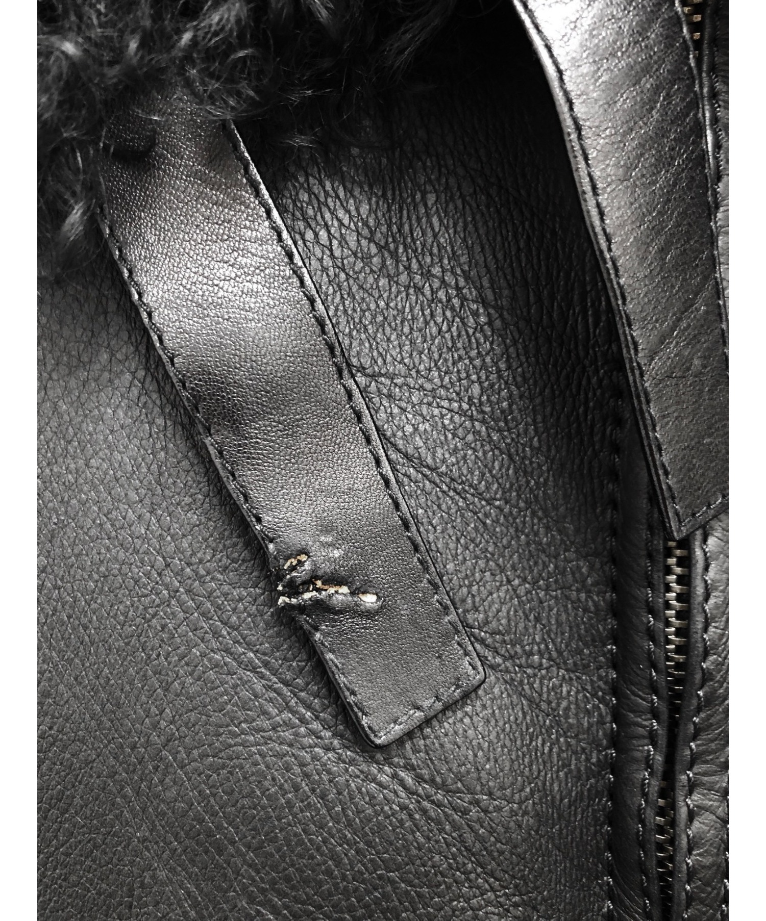 中古・古着通販】GUCCI (グッチ) ムートンジャケット ブラック サイズ