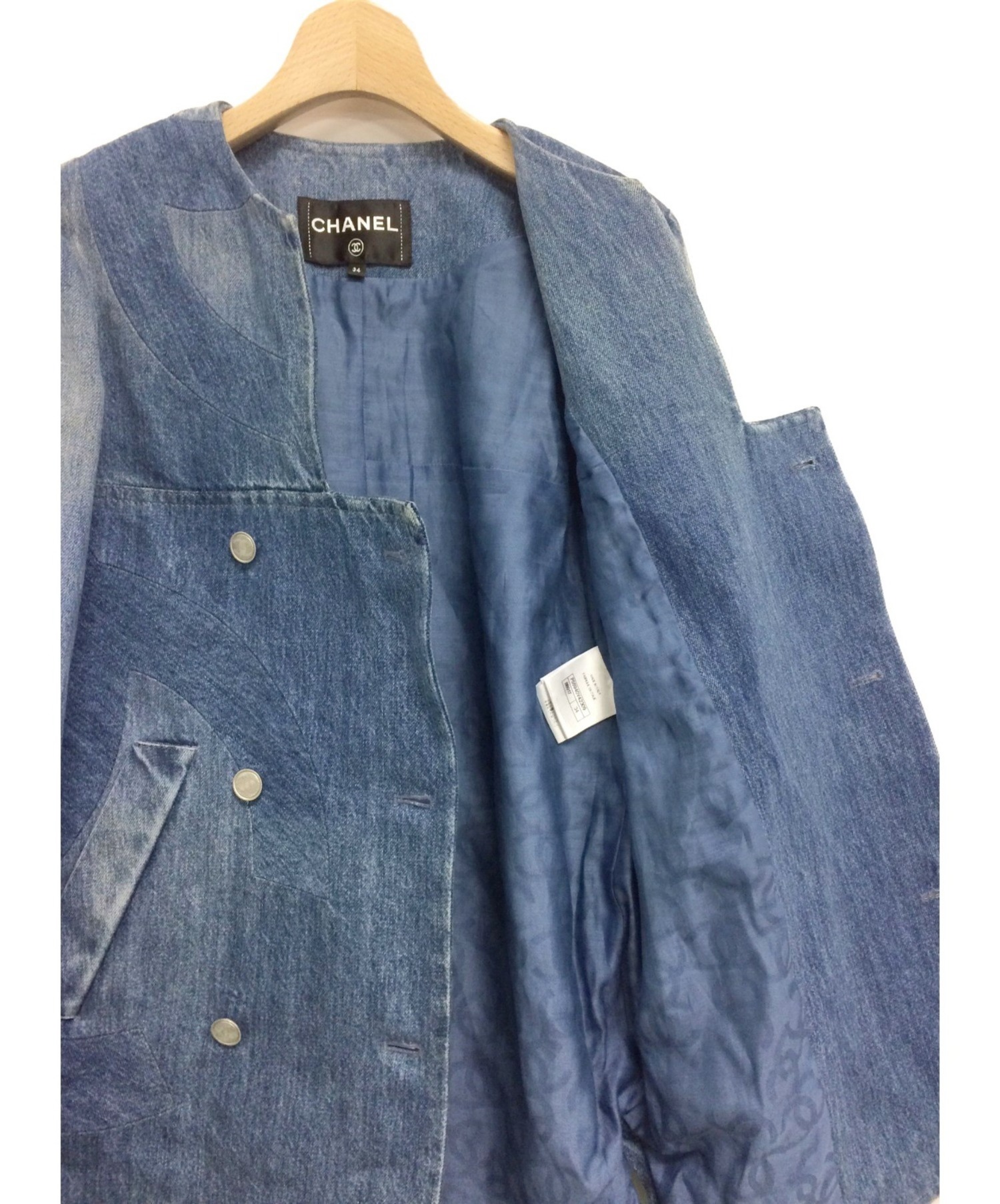 中古・古着通販】CHANEL (シャネル) デニムノーカラージャケット