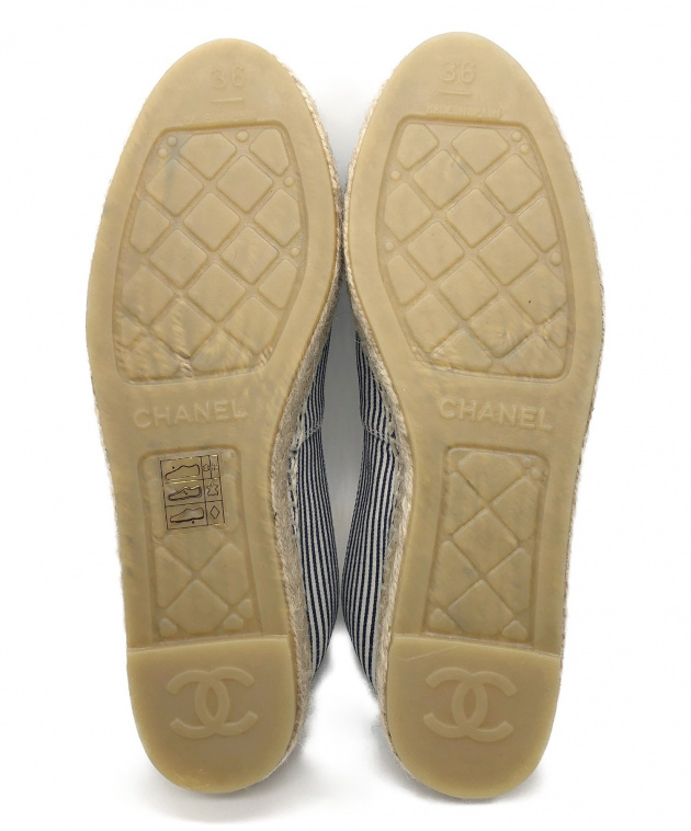 中古・古着通販】CHANEL (シャネル) エスパドリーユ ホワイト×ネイビー