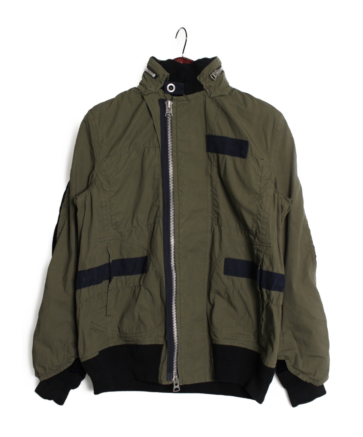 中古・古着通販】sacai (サカイ) 切替ミリタリージャケット オリーブ